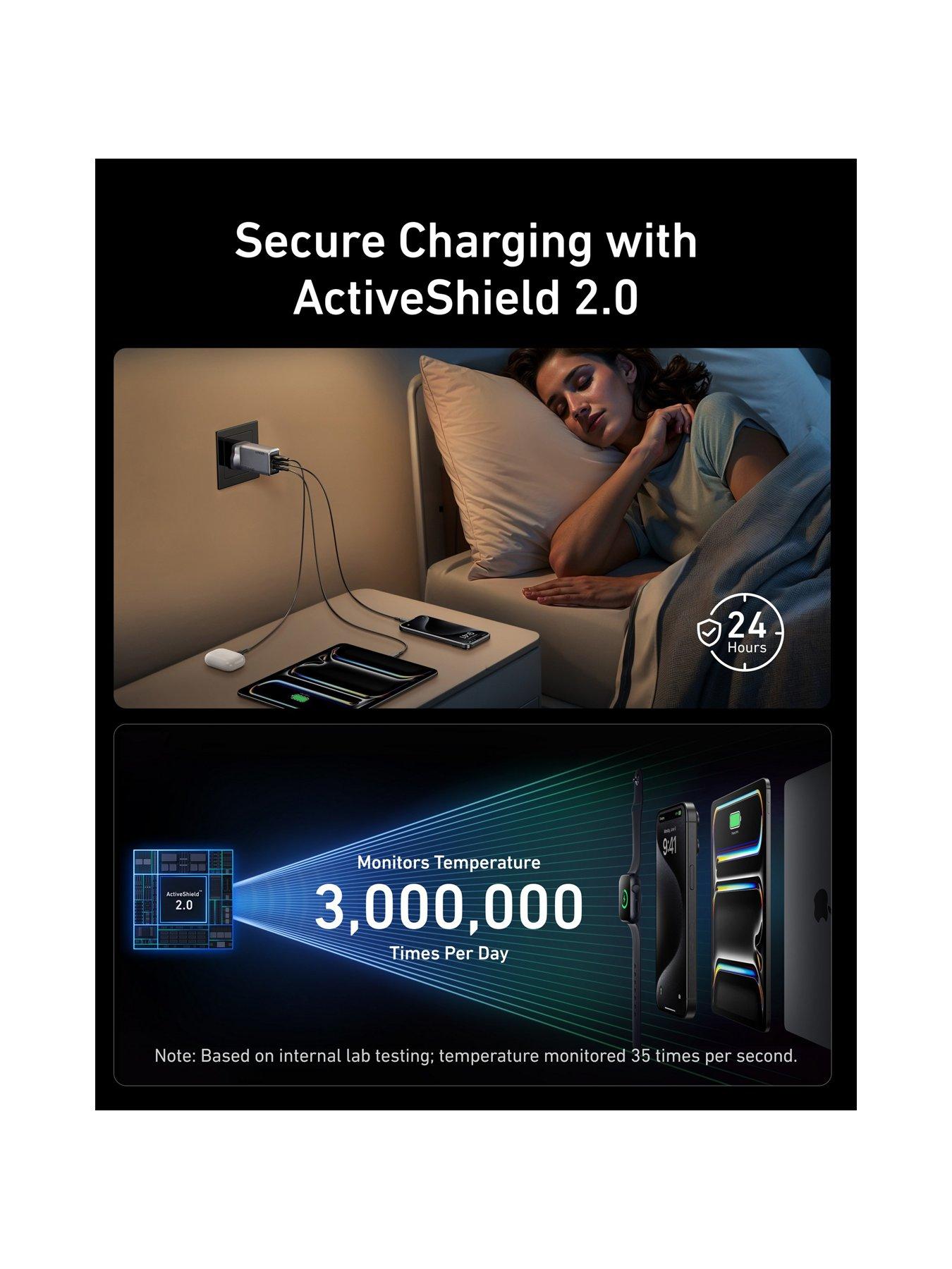 Image 6 of 7 of Anker Prime, USB-C 3-Port GaN Charger, 100W Fast Charging, Silver
