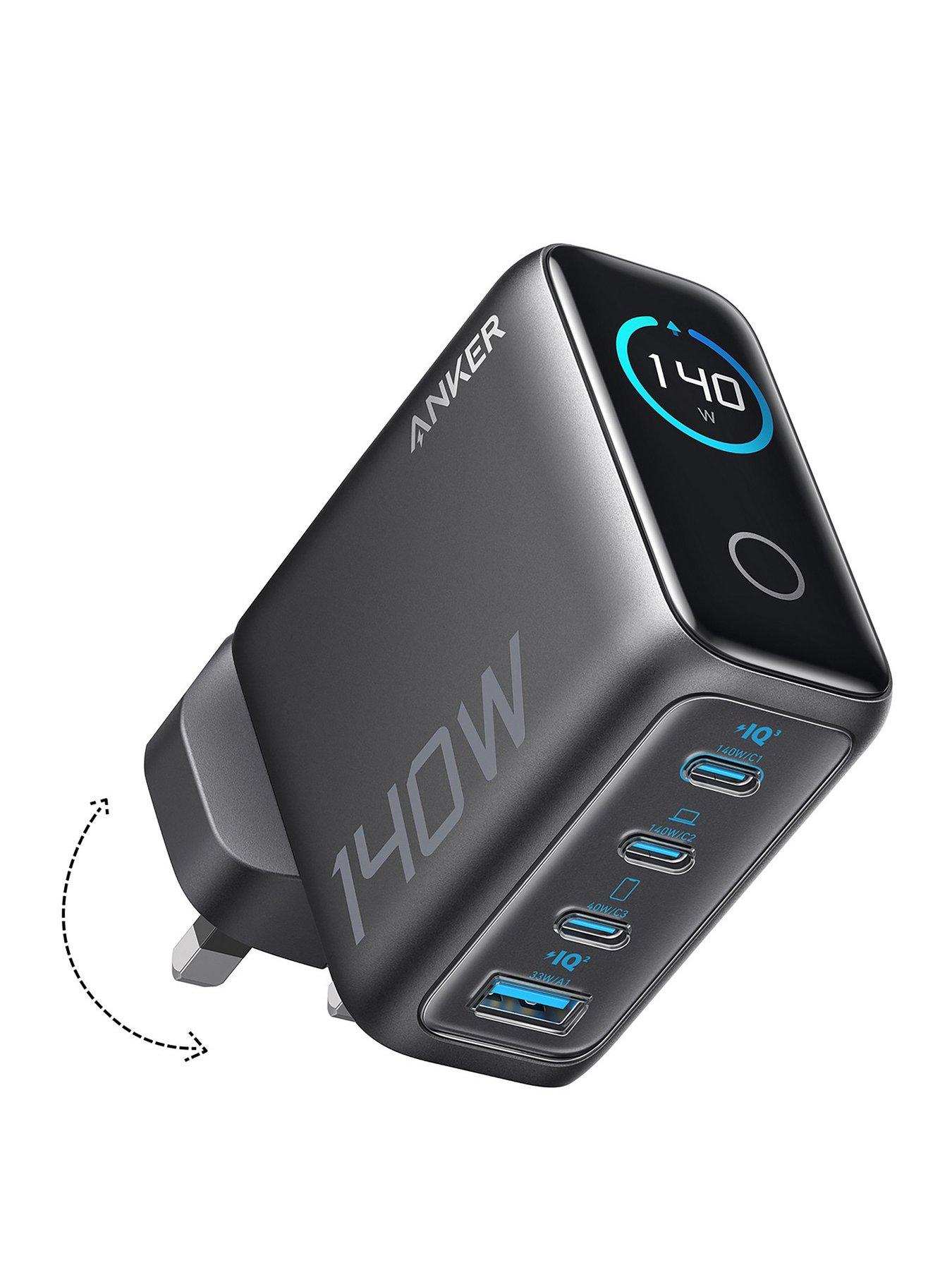 Anker Prime, USB-C 4-Port GaN Charger, 140W Fast Charging, Black