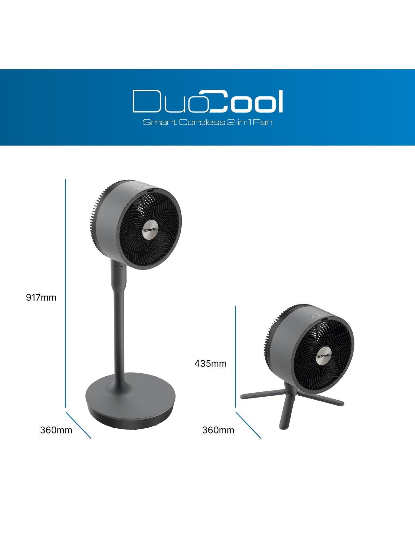 Dimplex DuoCool Cordless 2 in 1 Hybrid Pedestal/Desk Top Cooling Fan | Very