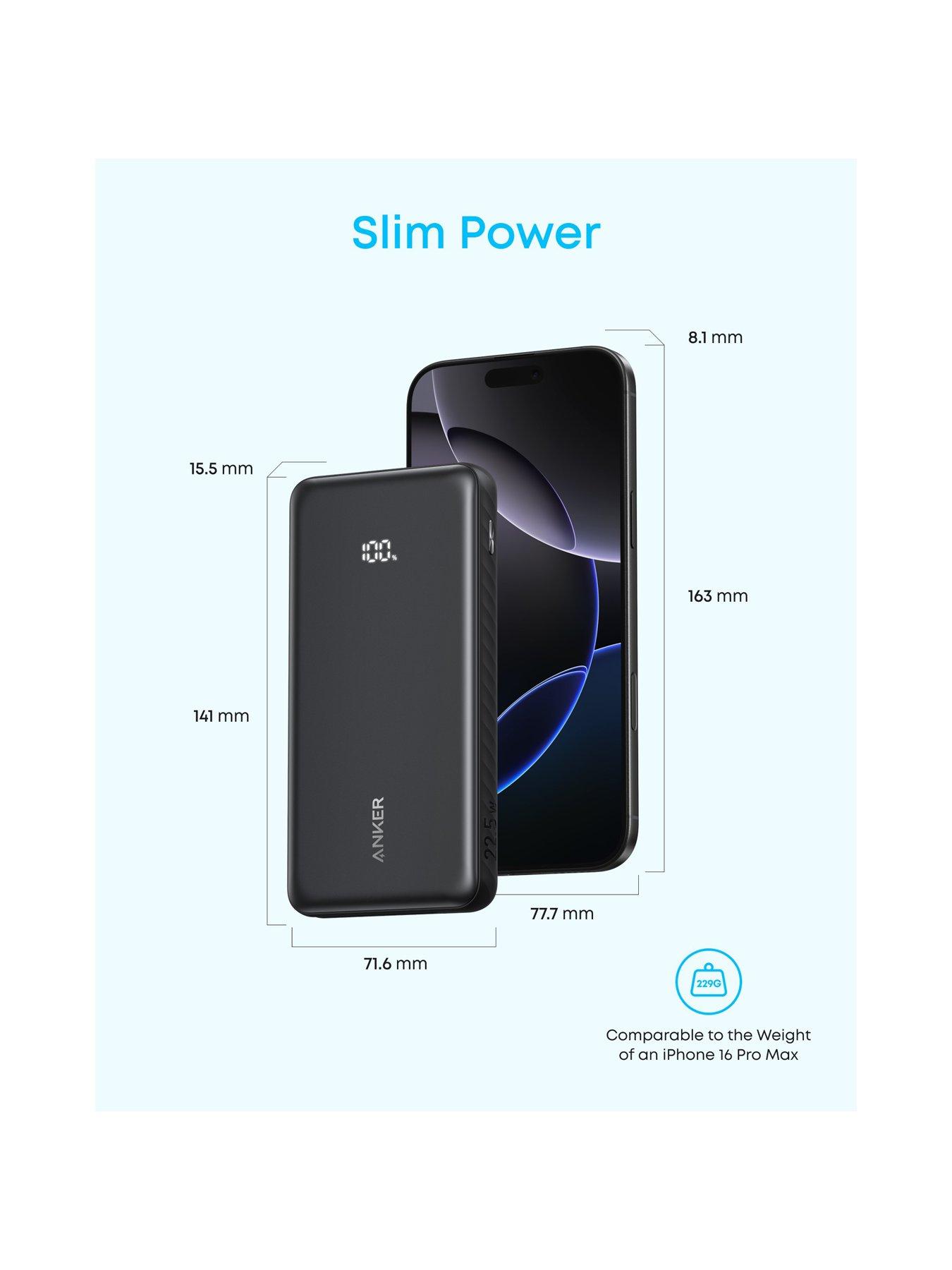 Anker Power Bank 10,000mAh 22.5W with Built-in USB-C Cable | Very