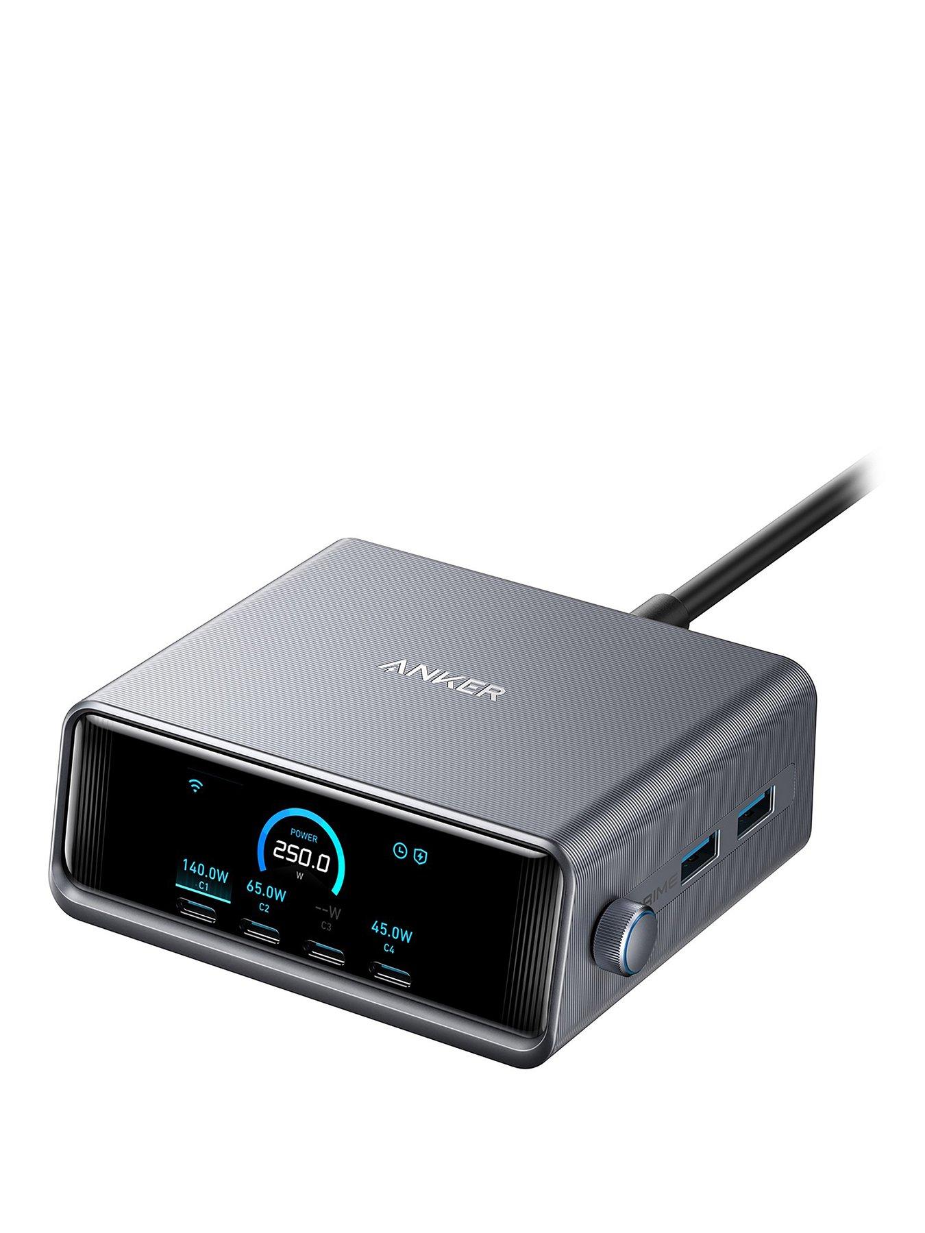 Anker Prime, USB-C 6-Port GaN Charging Station 250W Super Fast Charging, Silver