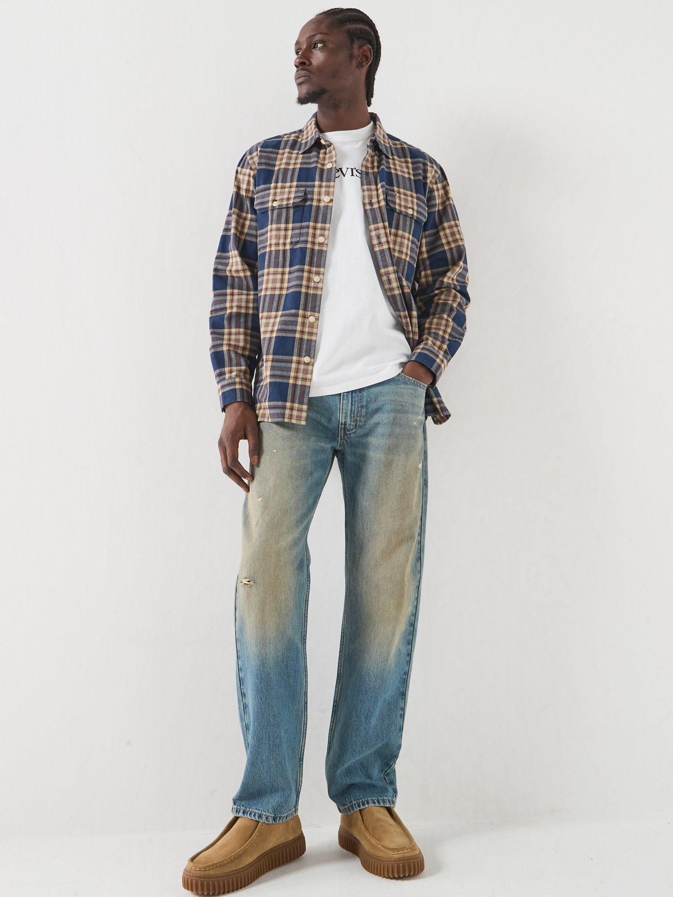 Image 3 of 6 of Levi's 555 Relaxed Straight Jeans - Years Passed By Dx - Light Blue