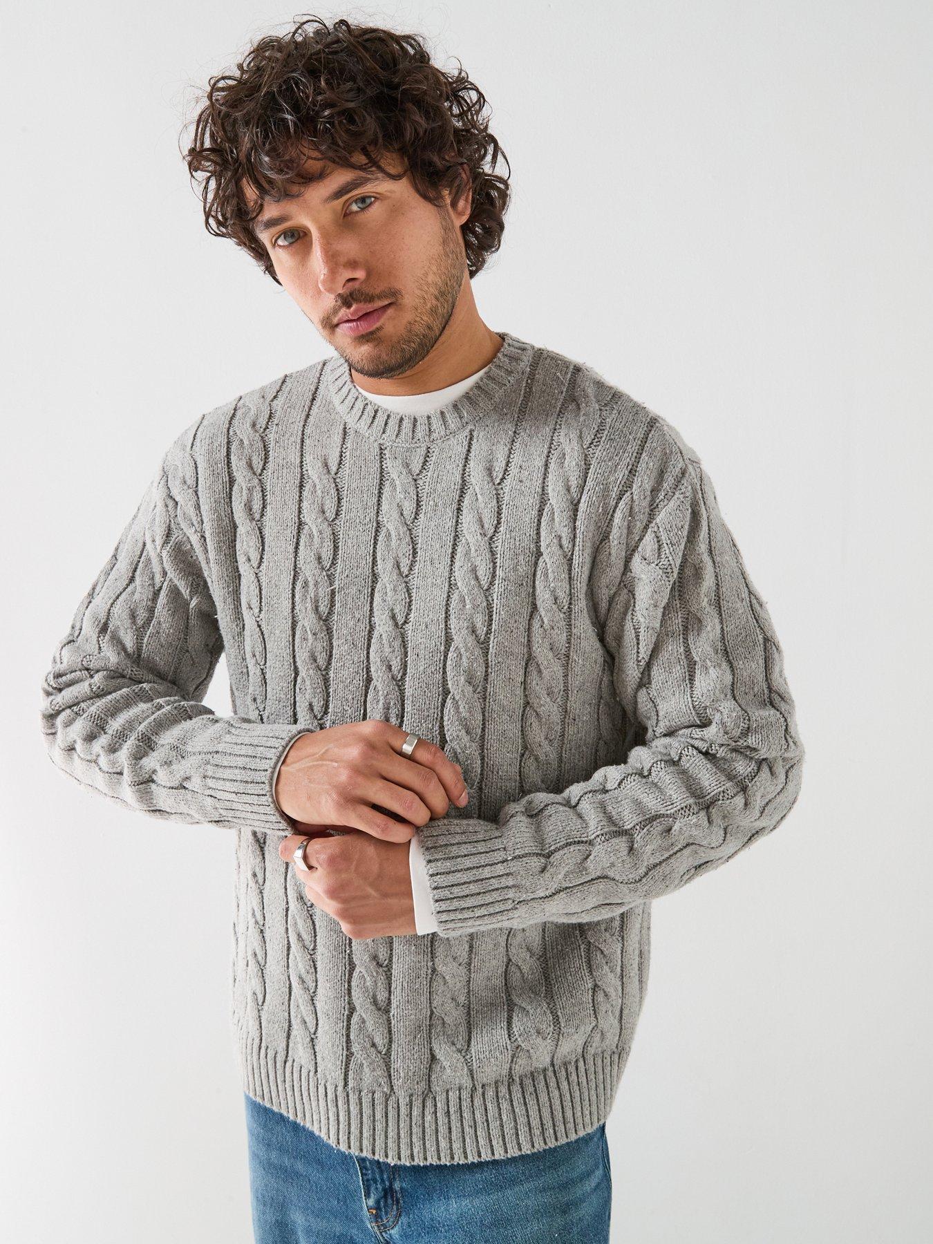 Image 1 of 6 of Levi's Levi's Laurel Fleck Cable Knitted Jumper - Grey