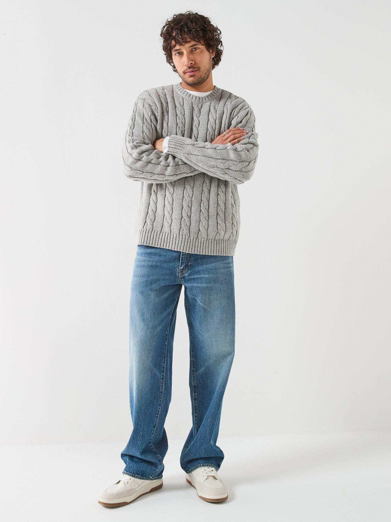 Image 3 of 6 of Levi's Levi's Laurel Fleck Cable Knitted Jumper - Grey