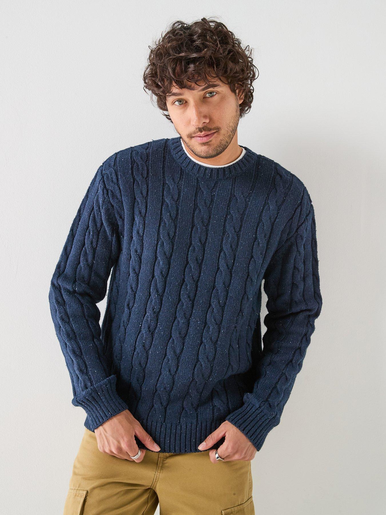 Image 1 of 6 of Levi's Levi's Laurel Fleck Cable Knitted Jumper - Navy
