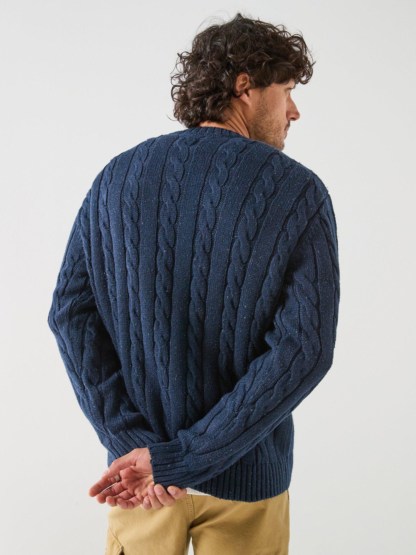 Image 2 of 6 of Levi's Levi's Laurel Fleck Cable Knitted Jumper - Navy