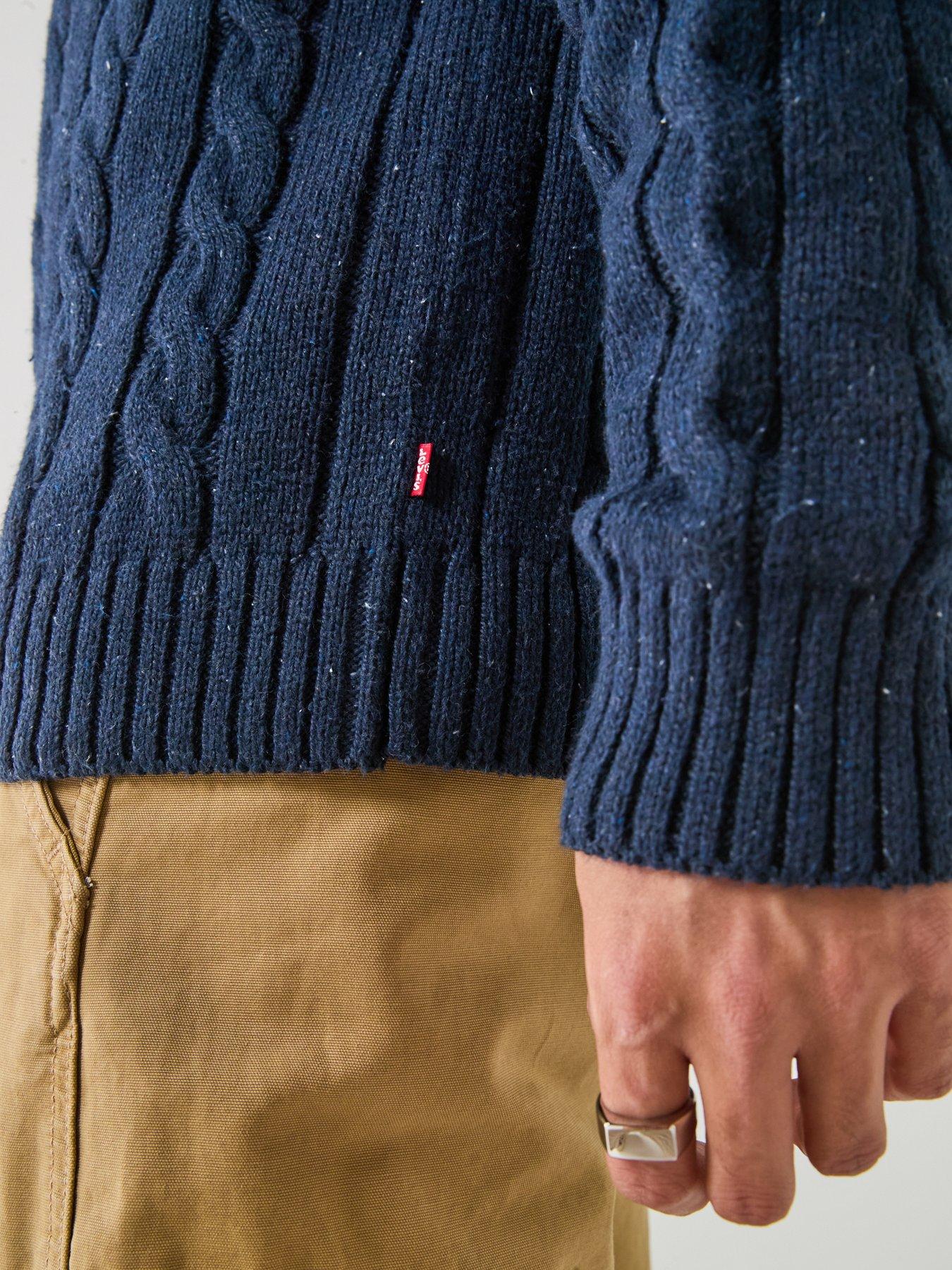 Image 6 of 6 of Levi's Levi's Laurel Fleck Cable Knitted Jumper - Navy