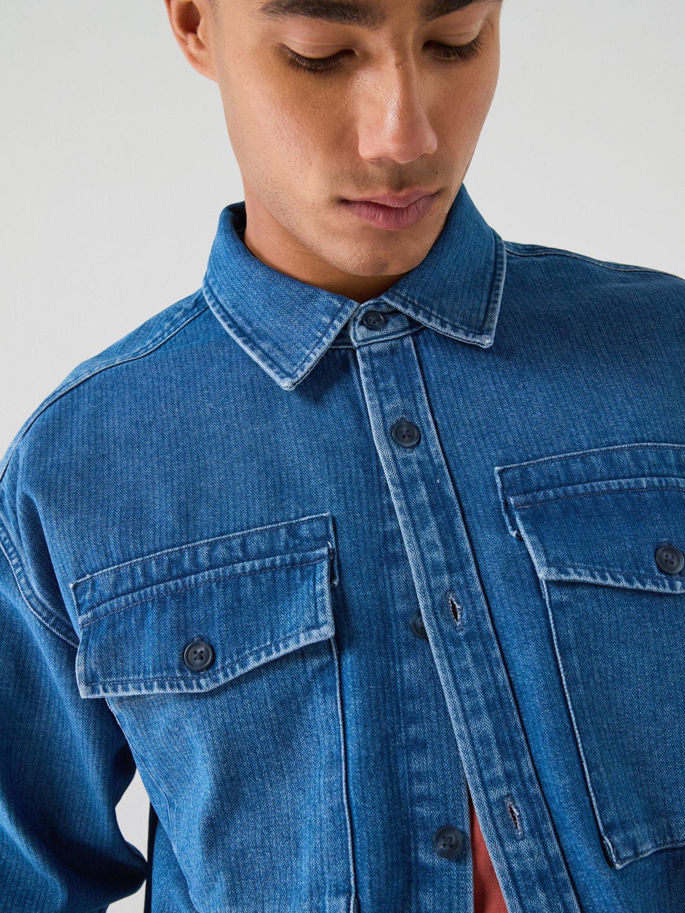 Image 4 of 5 of Levi's Men's Waller Relaxed Cotton Twill Shirt - Dark Blue