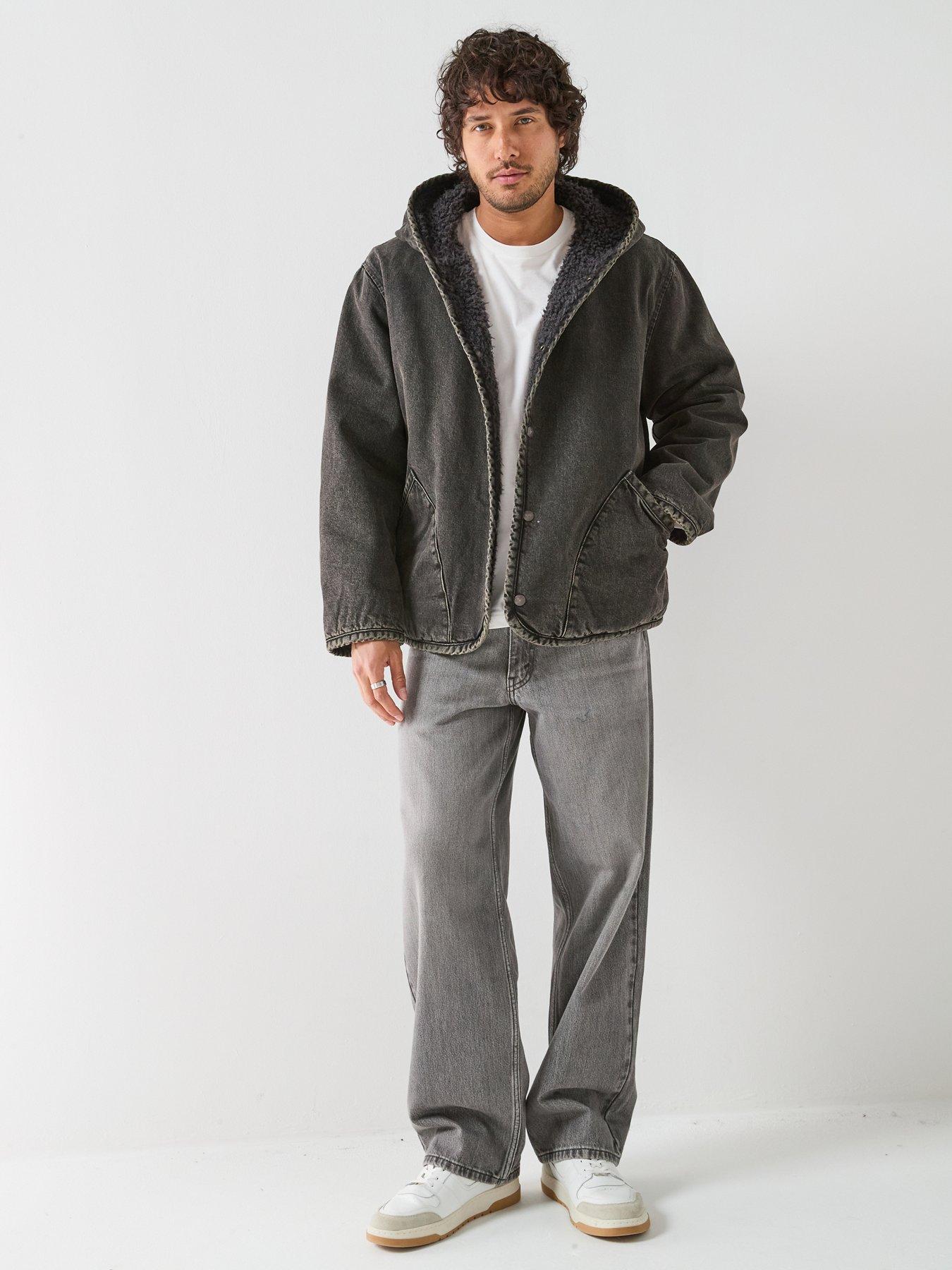 Image 3 of 6 of Levi's Levi's Deck Hoodie Sherpa Reversable Jacket - Black