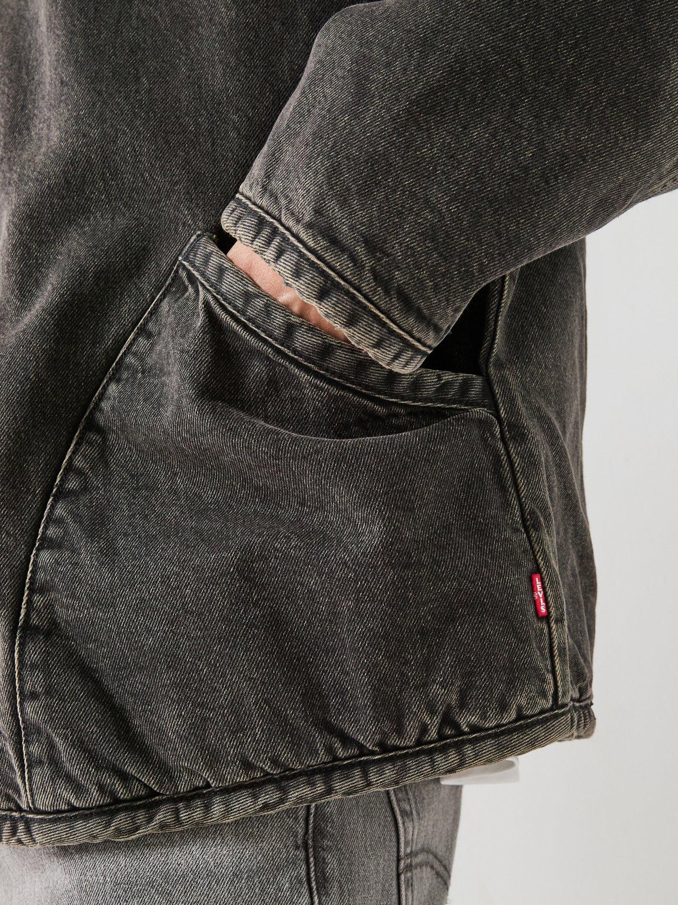 Image 4 of 6 of Levi's Levi's Deck Hoodie Sherpa Reversable Jacket - Black