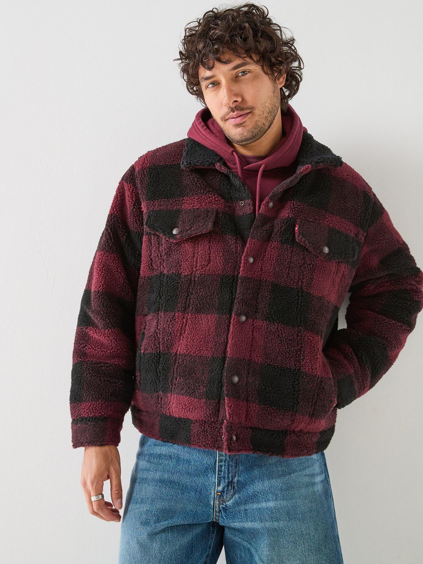 Image 1 of 6 of Levi's Levi's Sherpa Fleece Trucker Jacket - Red