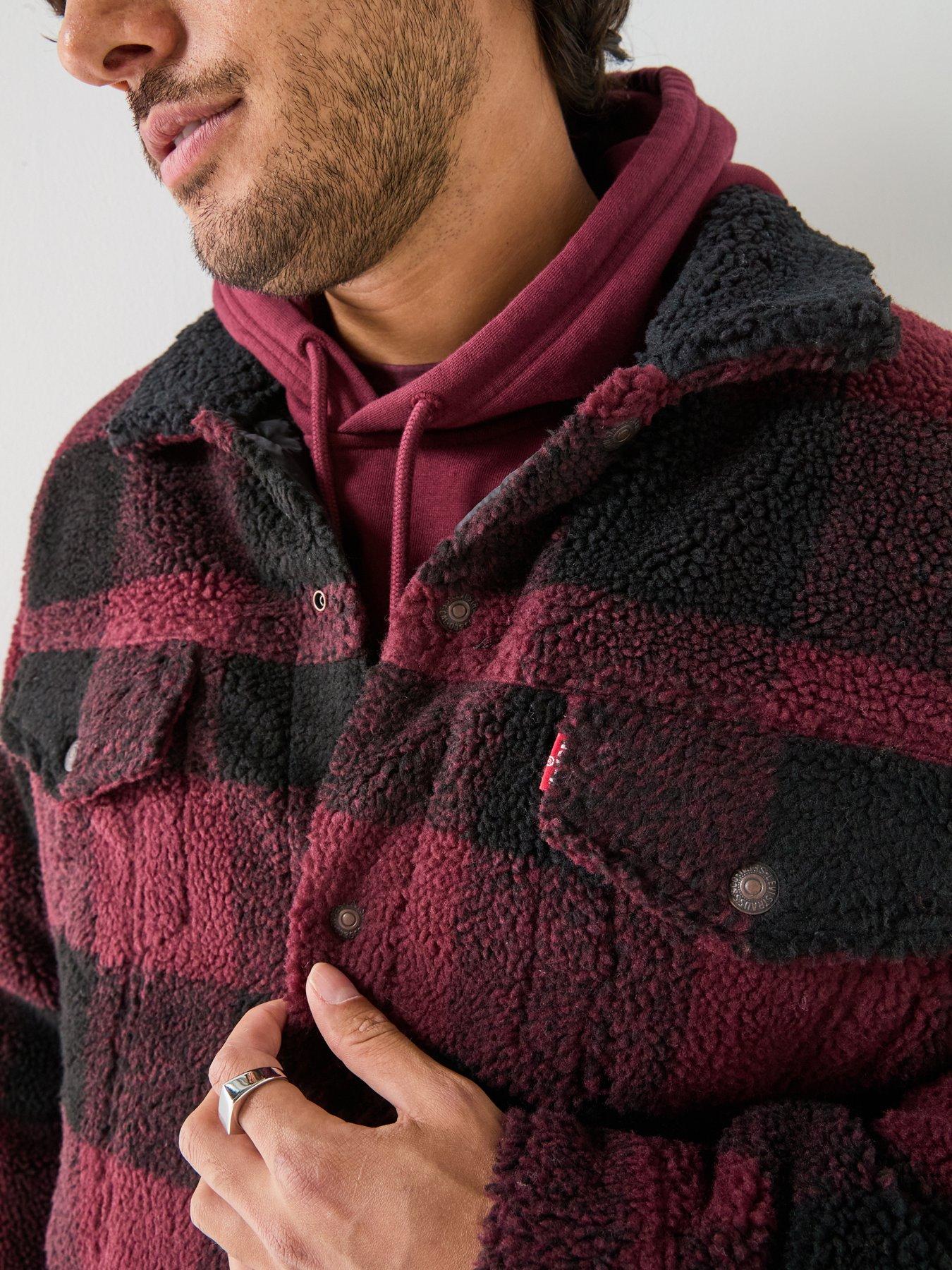 Image 4 of 6 of Levi's Levi's Sherpa Fleece Trucker Jacket - Red