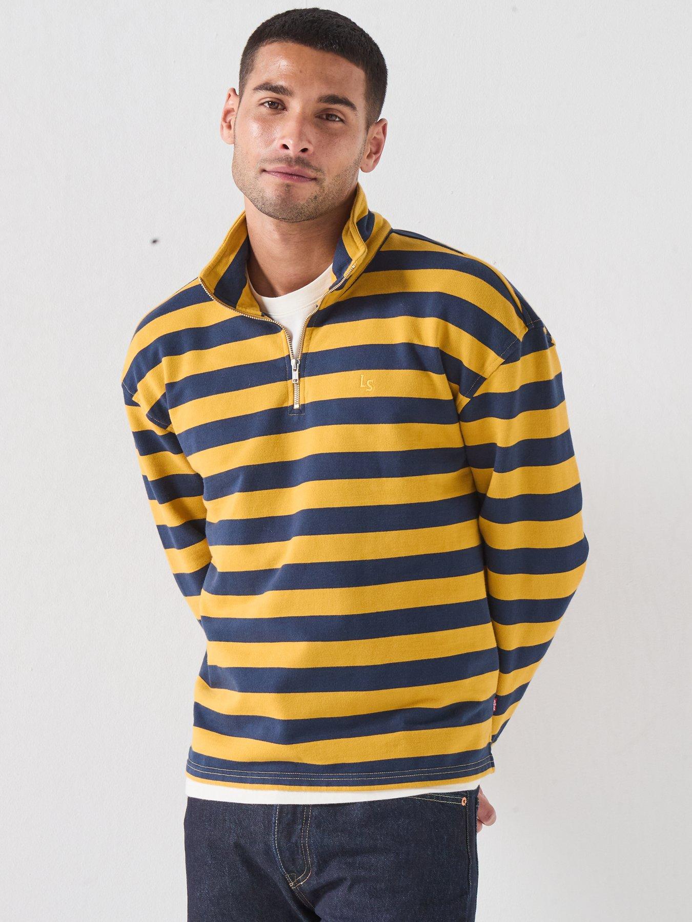 Image 1 of 6 of Levi's Men's Cameron Quarter Zip Sweatshirt - Multi