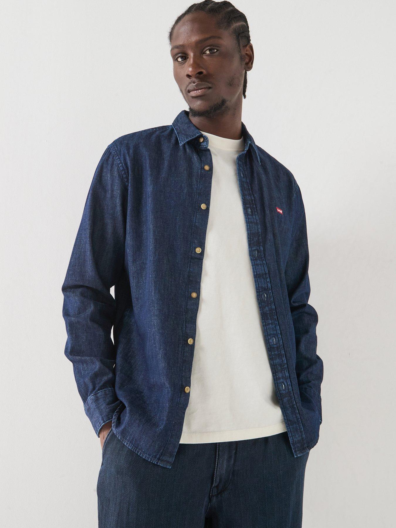 Levi's Battery Housemark Standard Denim Shirt, Dark Blue, Size S, Men