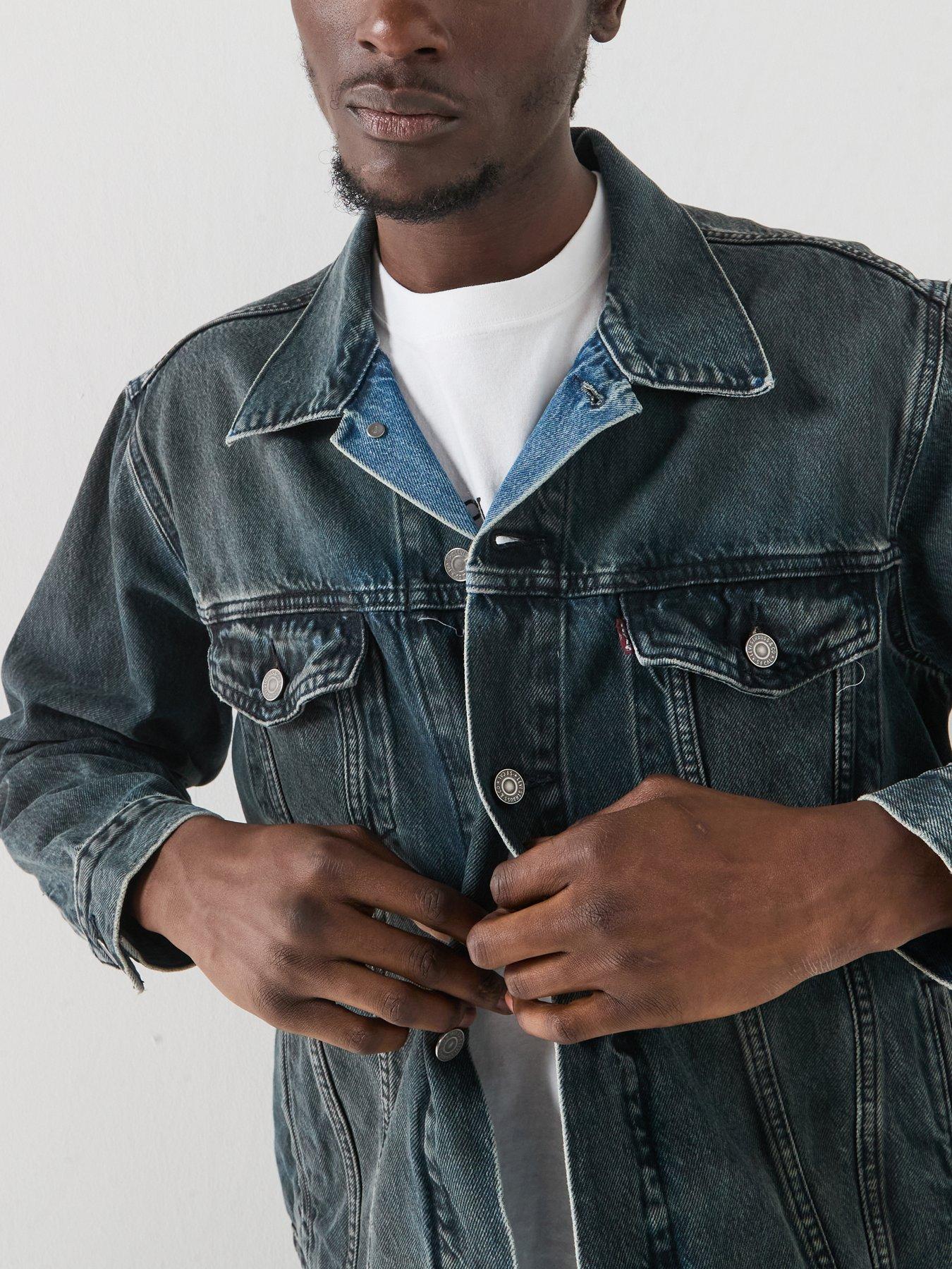 Image 5 of 6 of Levi's Men's Relaxed Fit Denim Jacket - Dark Blue