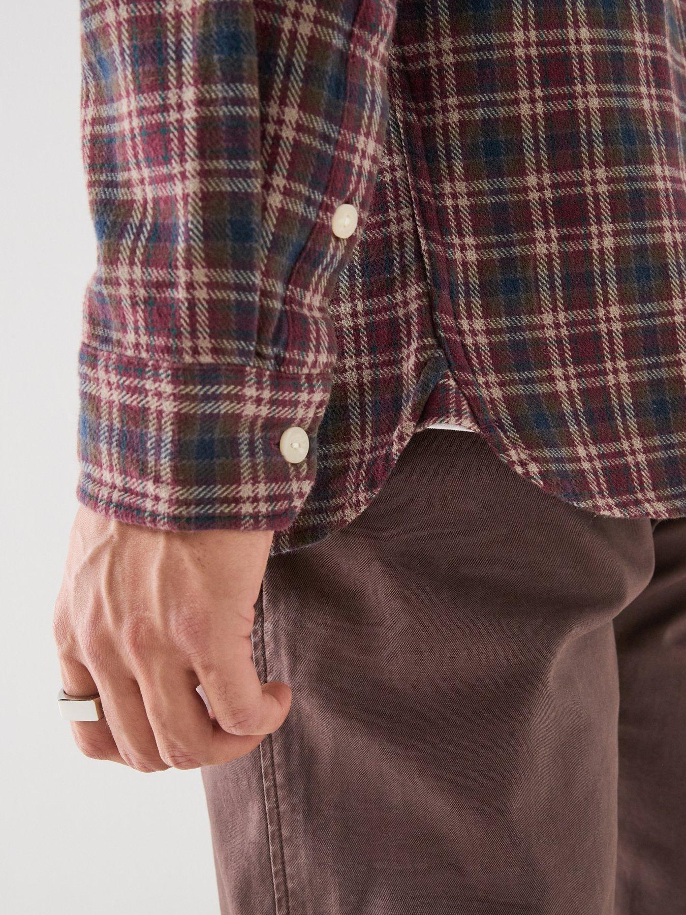 Image 5 of 6 of Levi's Mens Jackson Worker Brushed Check Flannel Shirt - Red