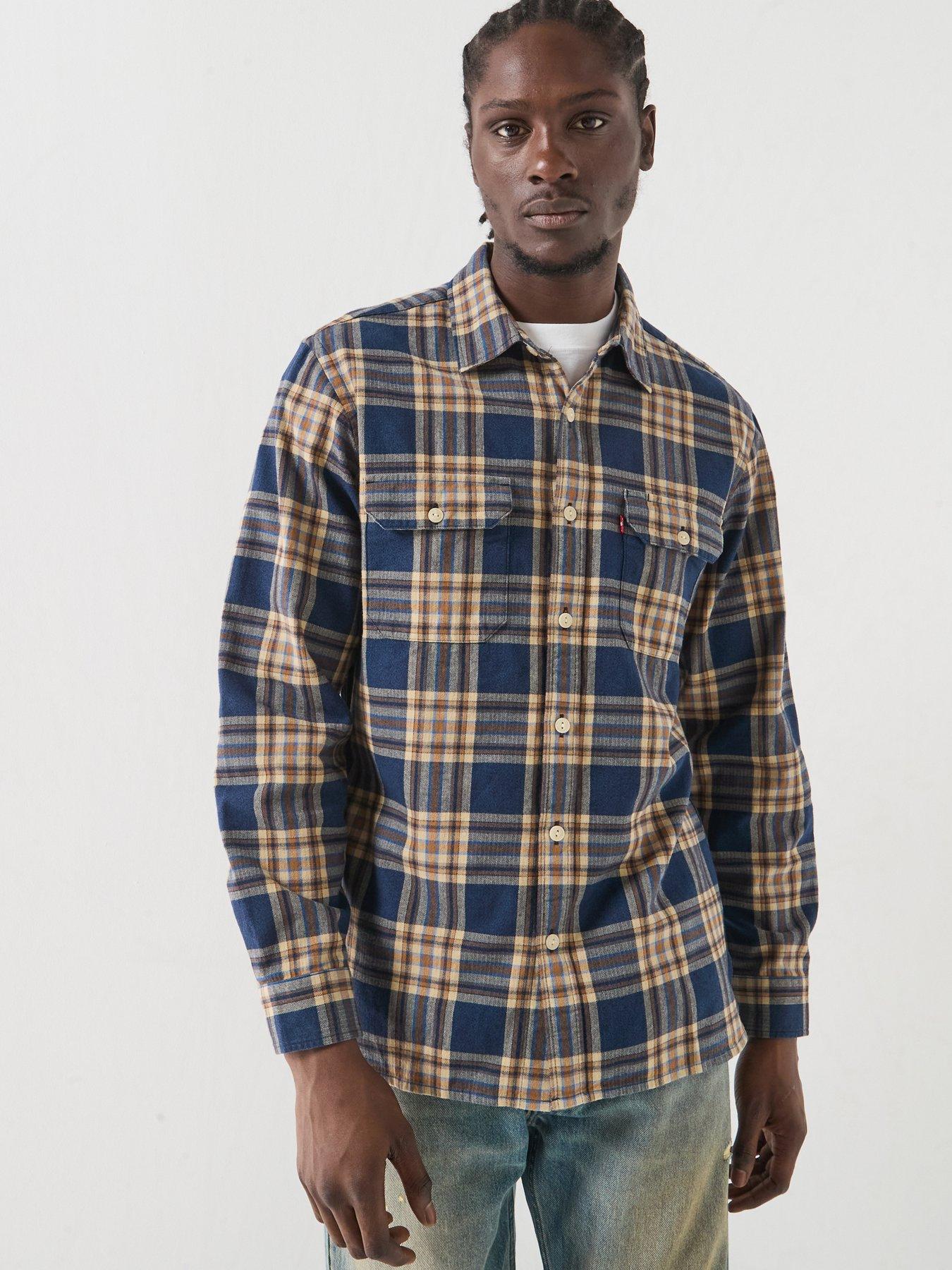Image 1 of 6 of Levi's Men's Jackson Worker Plaid Flannel Overshirt - Multi