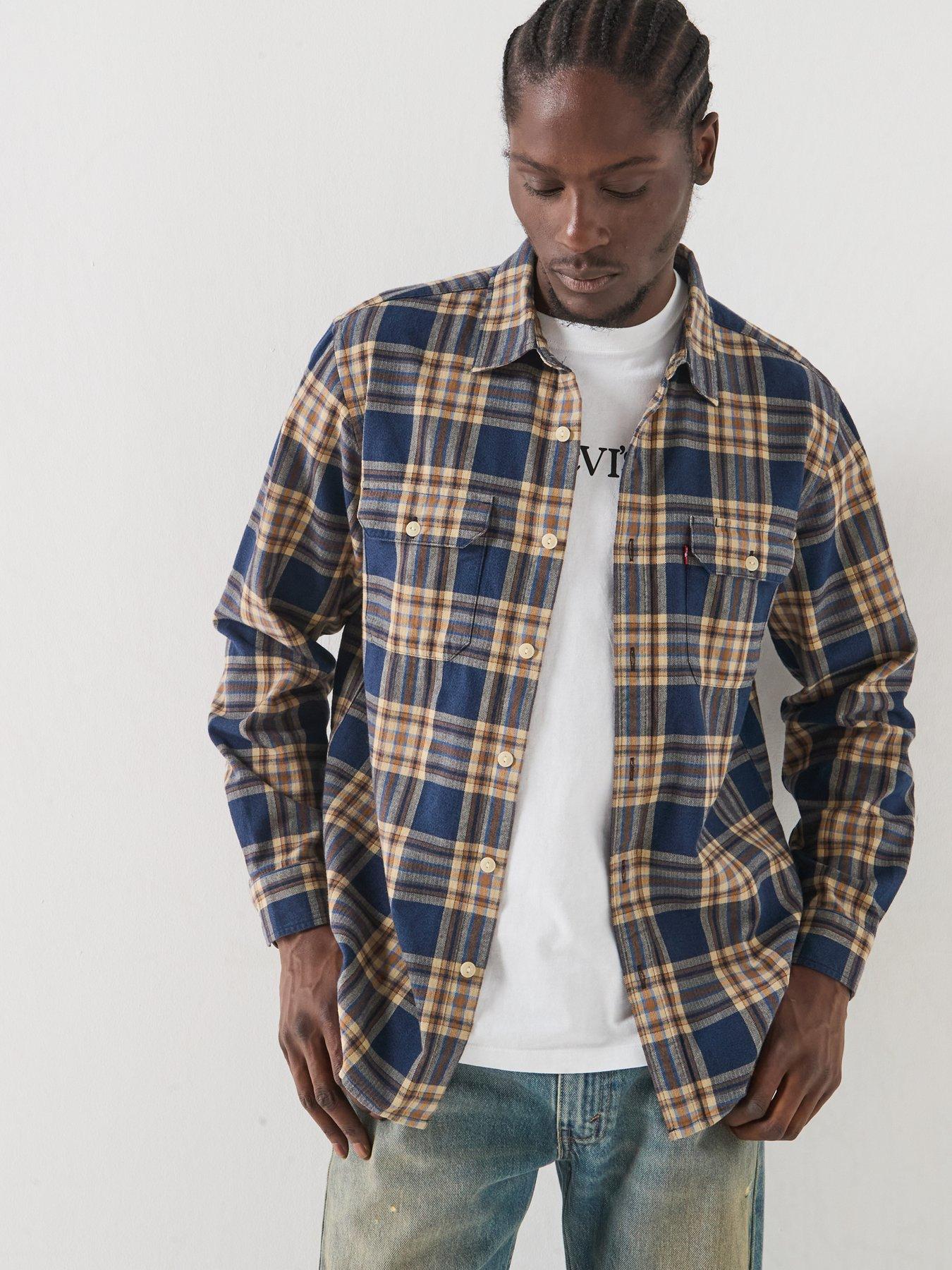 Image 4 of 6 of Levi's Men's Jackson Worker Plaid Flannel Overshirt - Multi