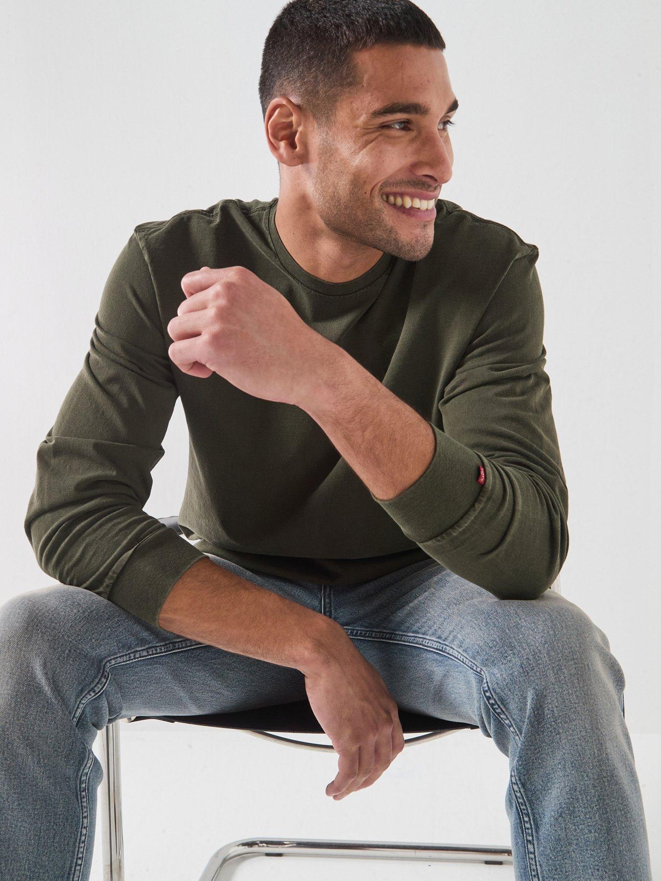 Image 4 of 6 of Levi's Men's Authentic Long Sleeve Crew Neck Top - Green