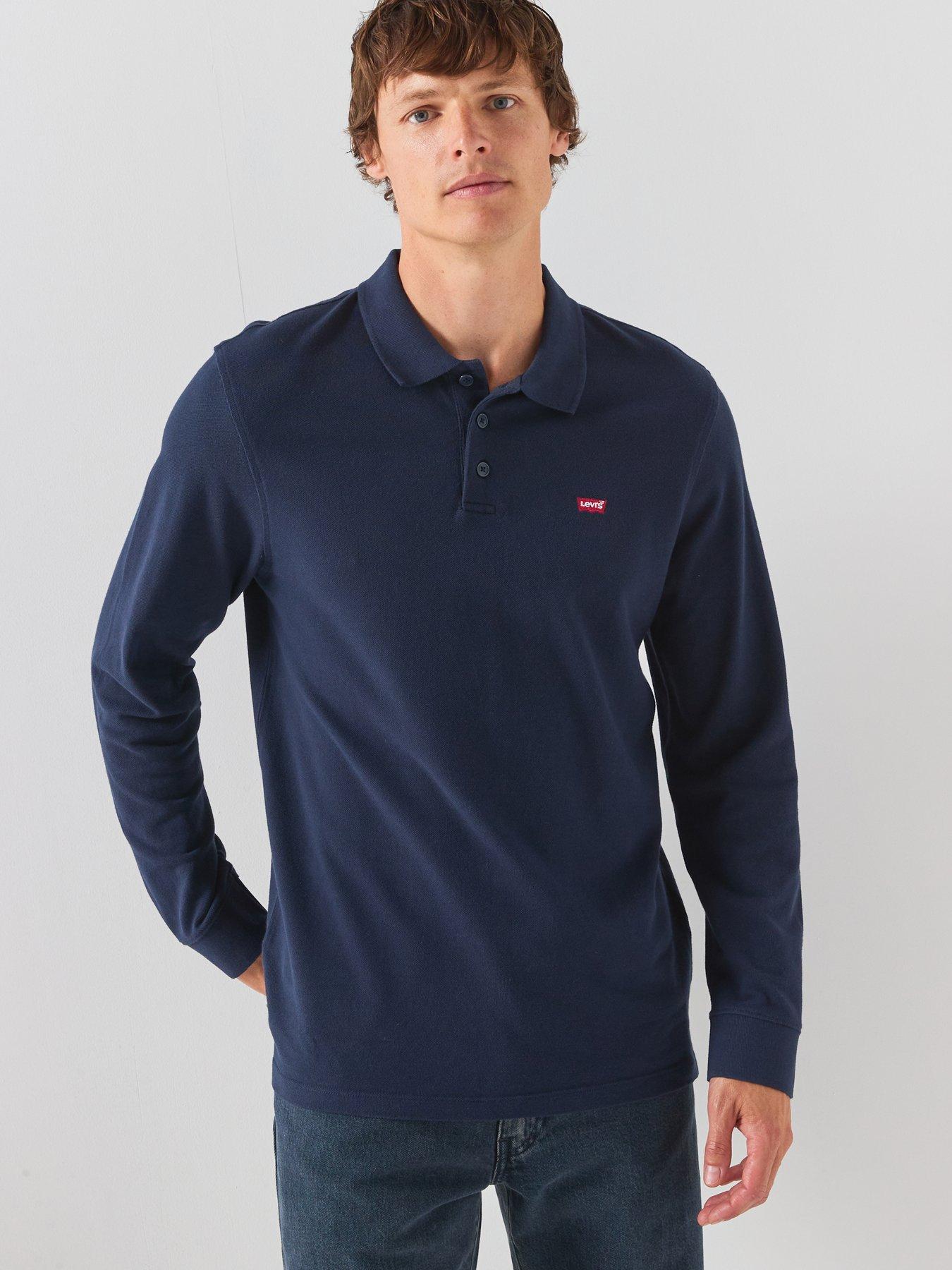 Image 1 of 5 of Levi's Long Sleeve Housemark Polo Shirt - Navy