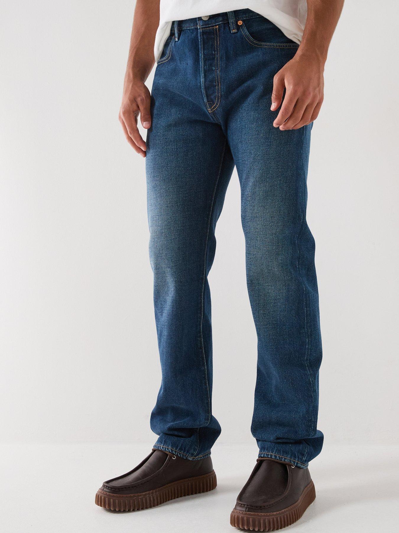 Levi's 501 Original Straight Fit Jeans, Dark Blue, Size 32, Inside Leg Regular, Men