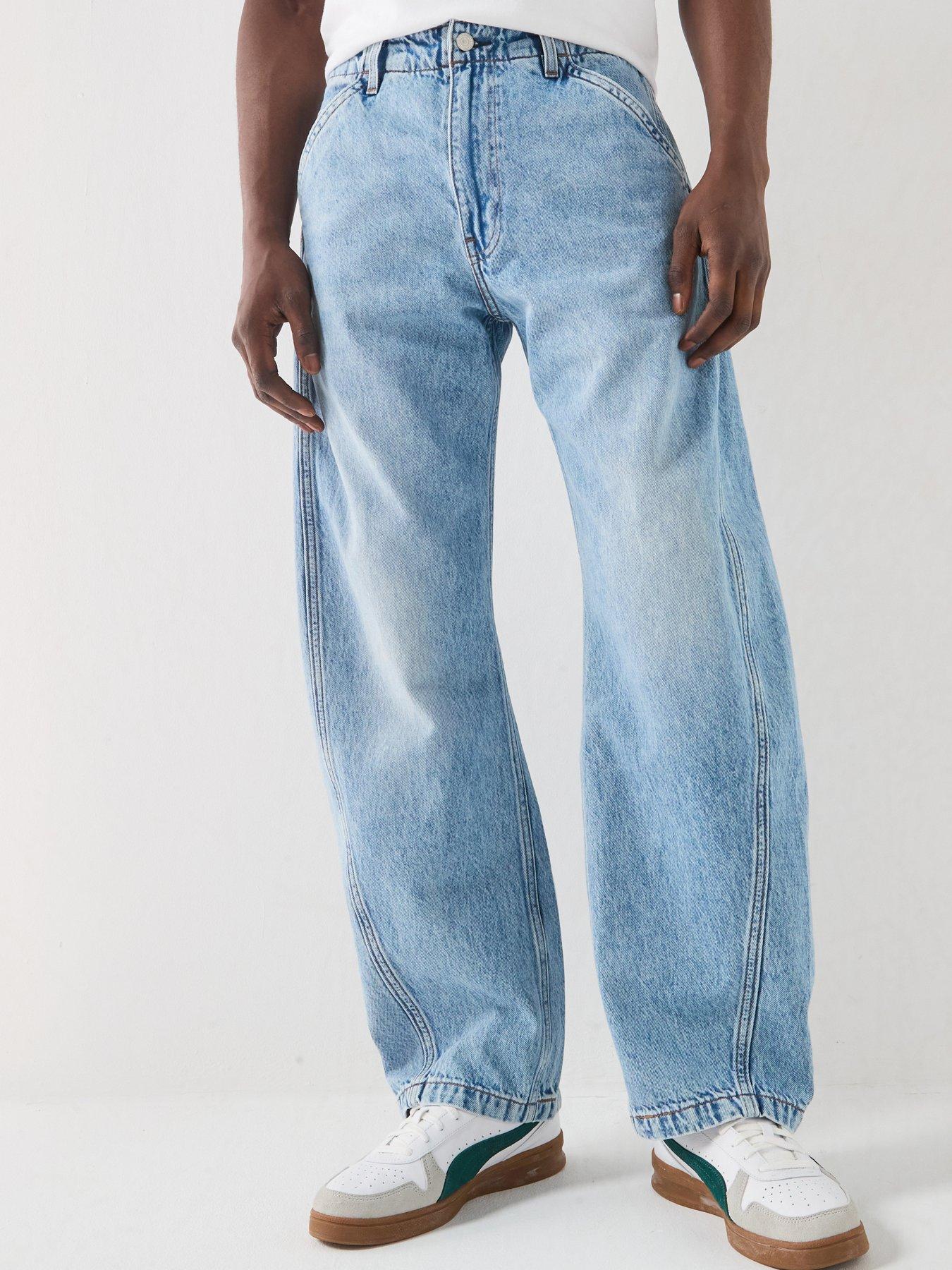 Levi's Baggy Barrel Fit Jeans: Running The Race, Light Blue, Size 32, Inside Leg Regular, Men