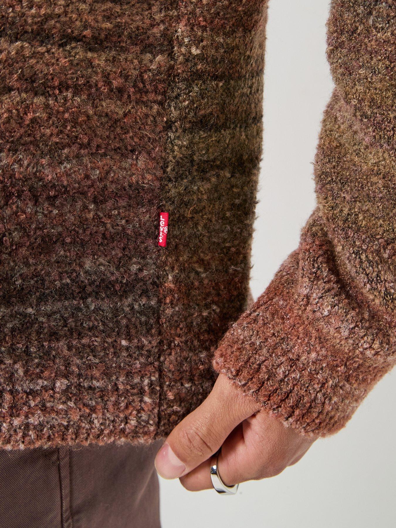 Image 5 of 6 of Levi's Mens Presidio Stripe Stretch Knitted Jumper - Red