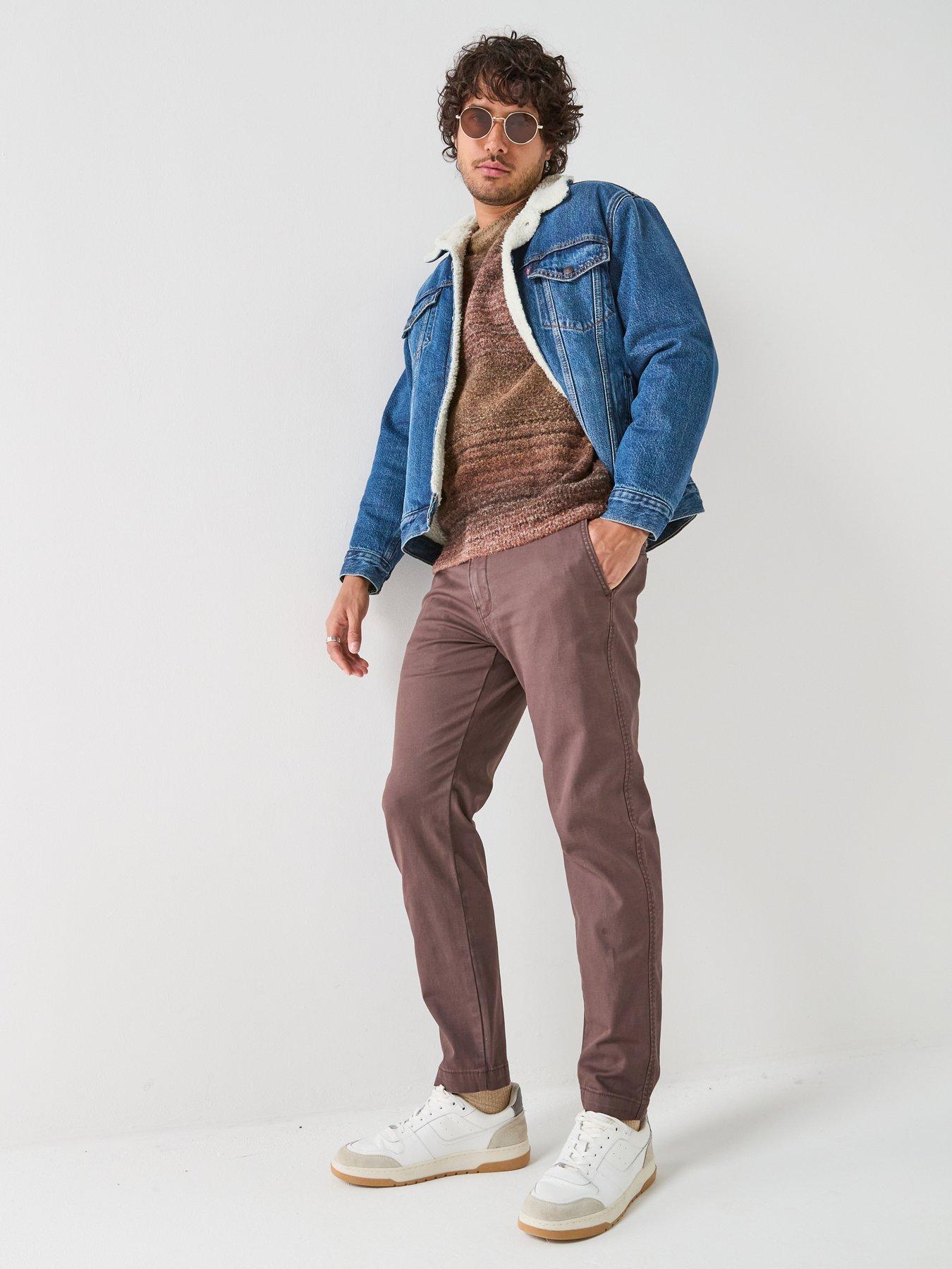 Image 6 of 6 of Levi's Mens Presidio Stripe Stretch Knitted Jumper - Red