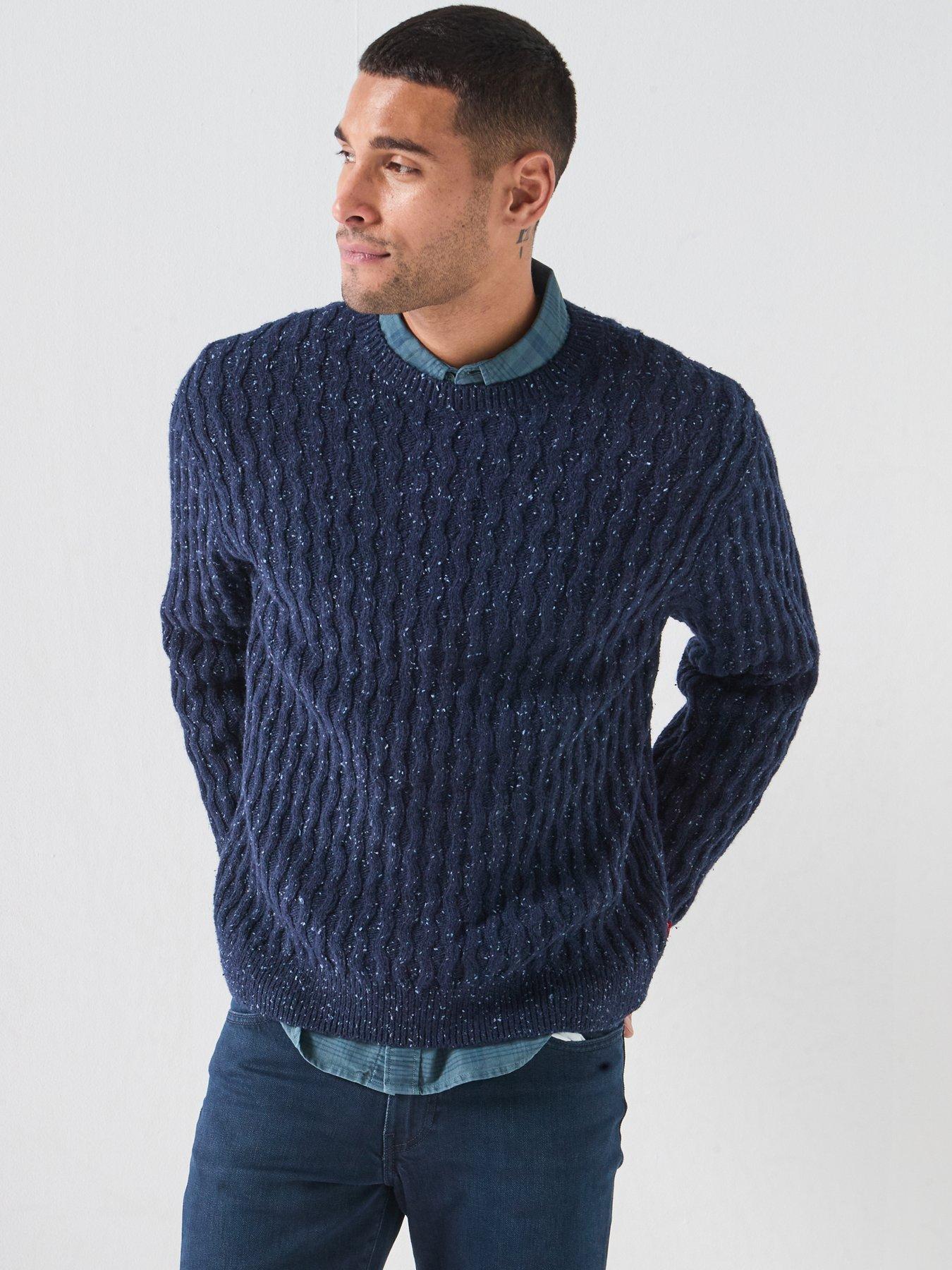 Image 1 of 6 of Levi's Presidio Knitted Crew Neck Jumper - Navy