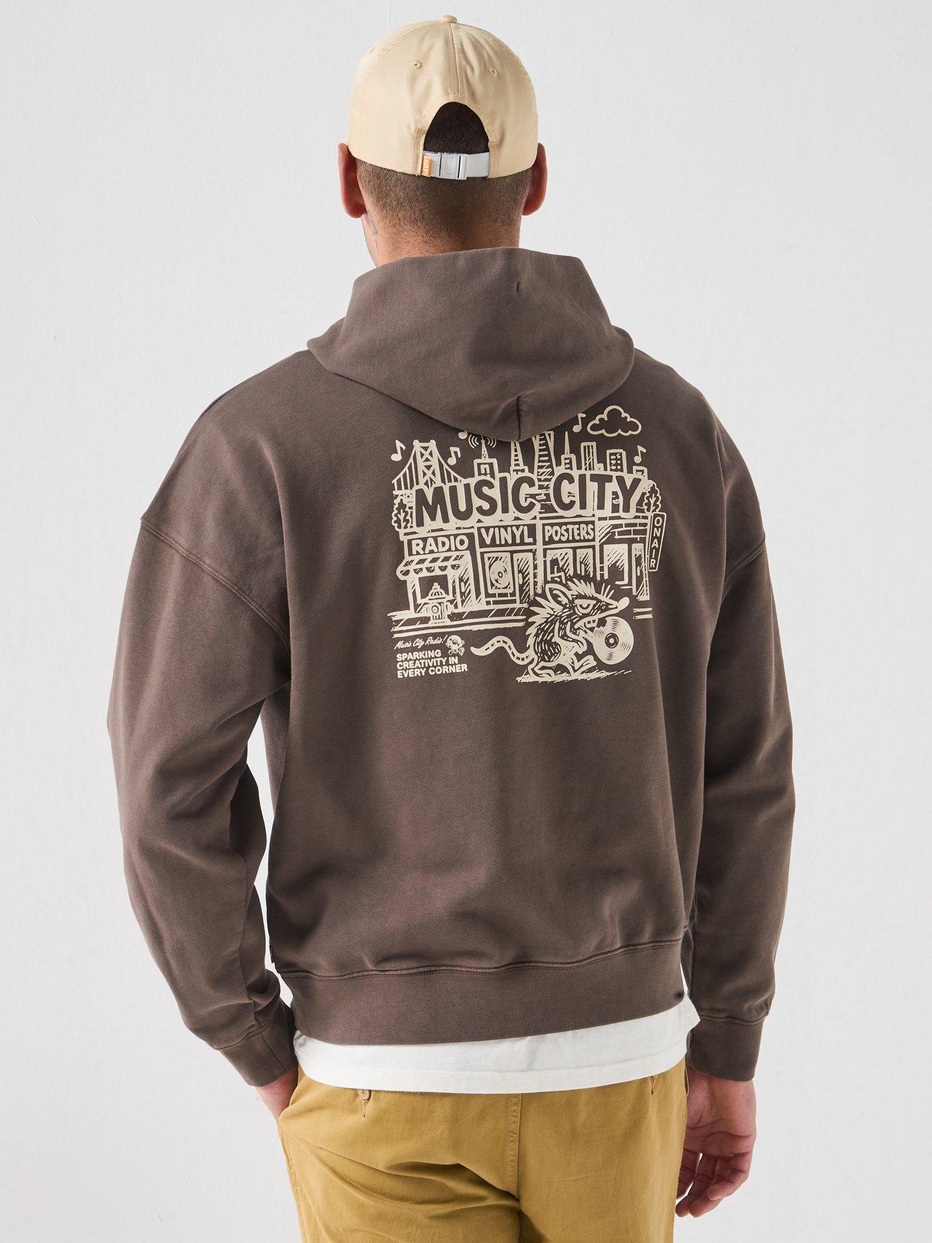 Levi's Levi's Music City Boxy Fit Back Graphic Hoodie - Brown