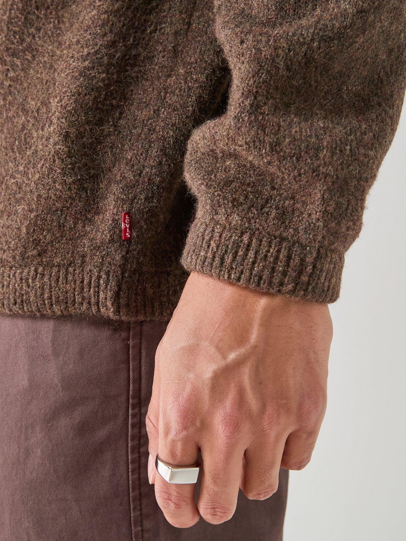 Image 5 of 6 of Levi's Levi's Boulder Collared 1/4 Knitted Jumper - Brown