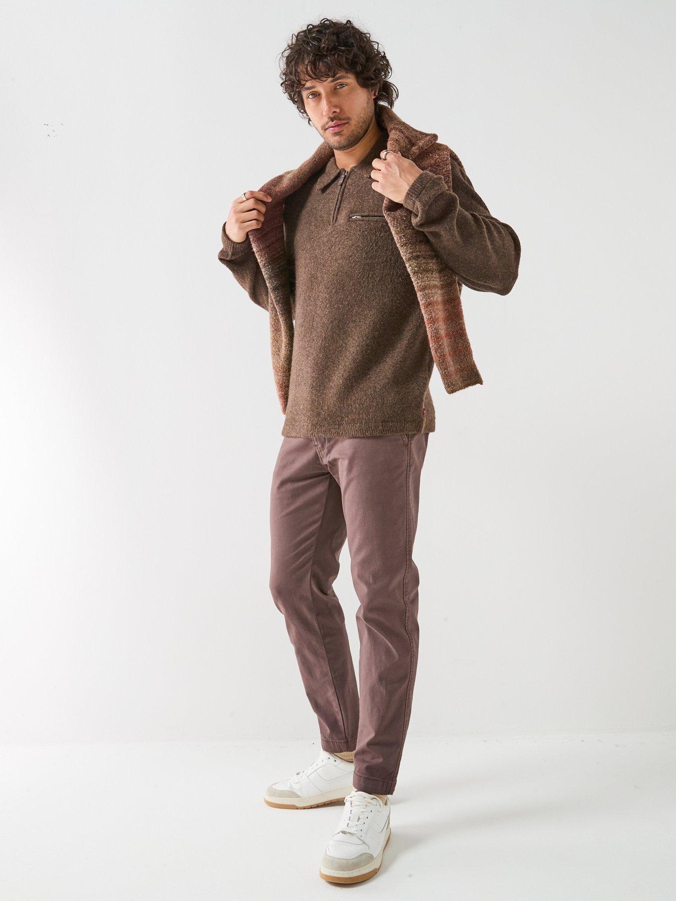Image 6 of 6 of Levi's Levi's Boulder Collared 1/4 Knitted Jumper - Brown