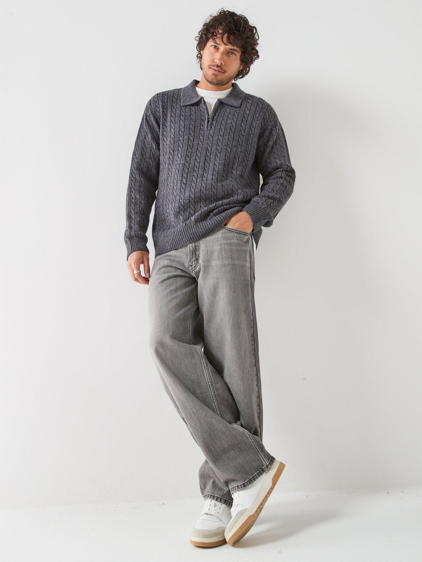 Image 3 of 5 of Levi's Levi's Mason Collared Cable 1/4 Knitted Jumper - Black