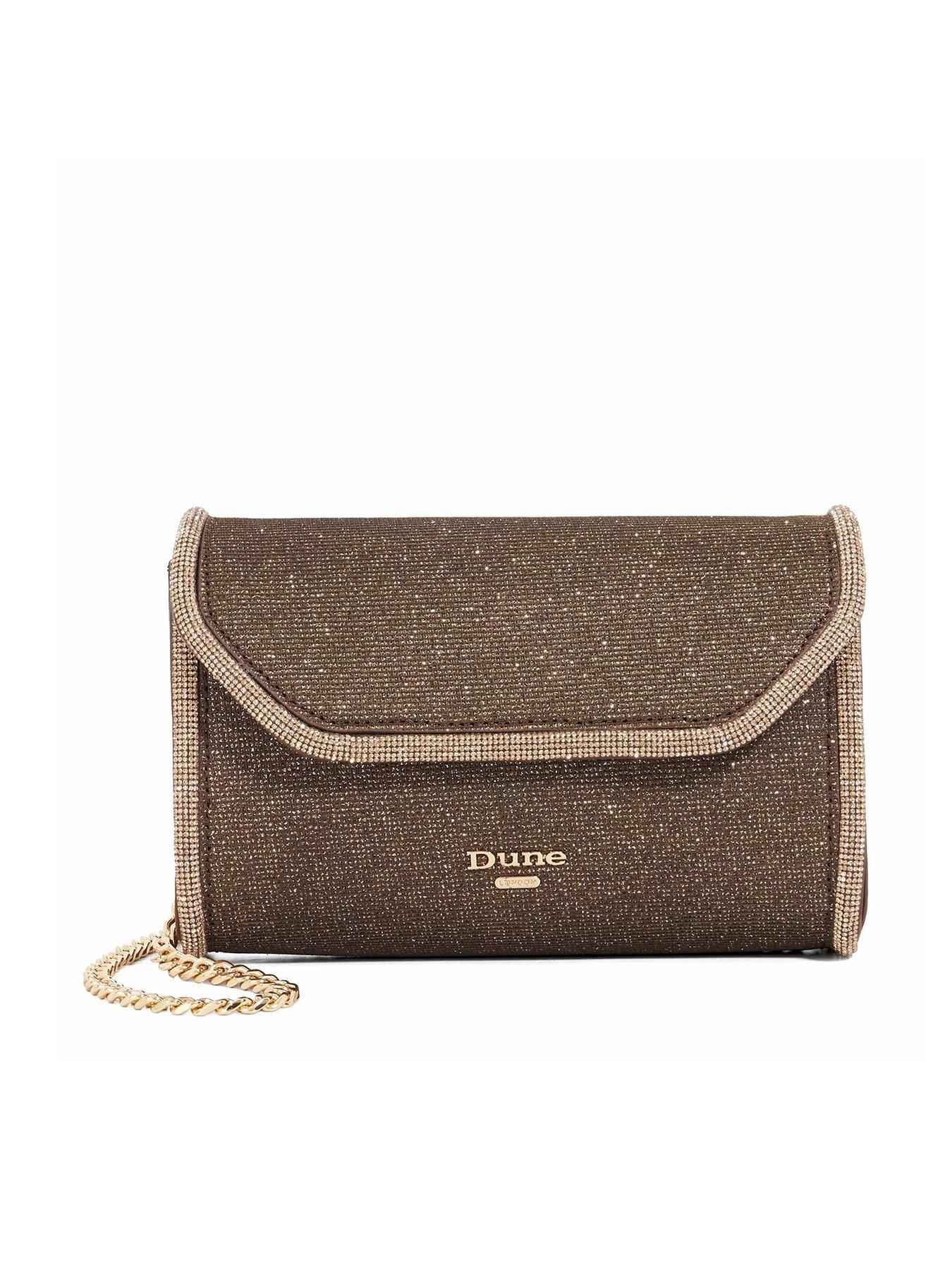 Dune London Bellini Border Foldover Clutch Bag - Metallic