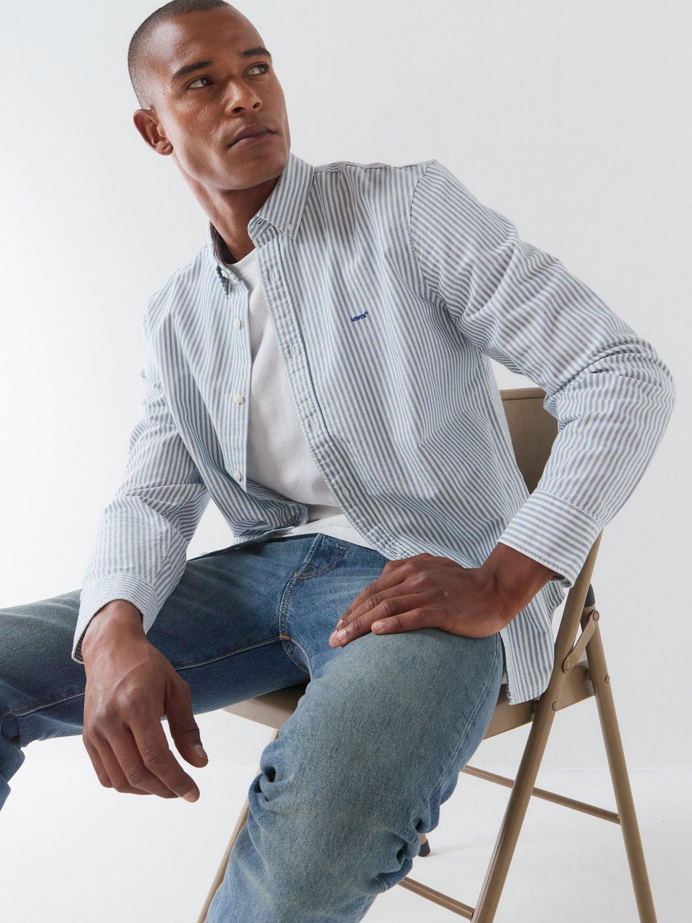 Levi's Authentic Button Down Striped Long Sleeve Shirt - White
