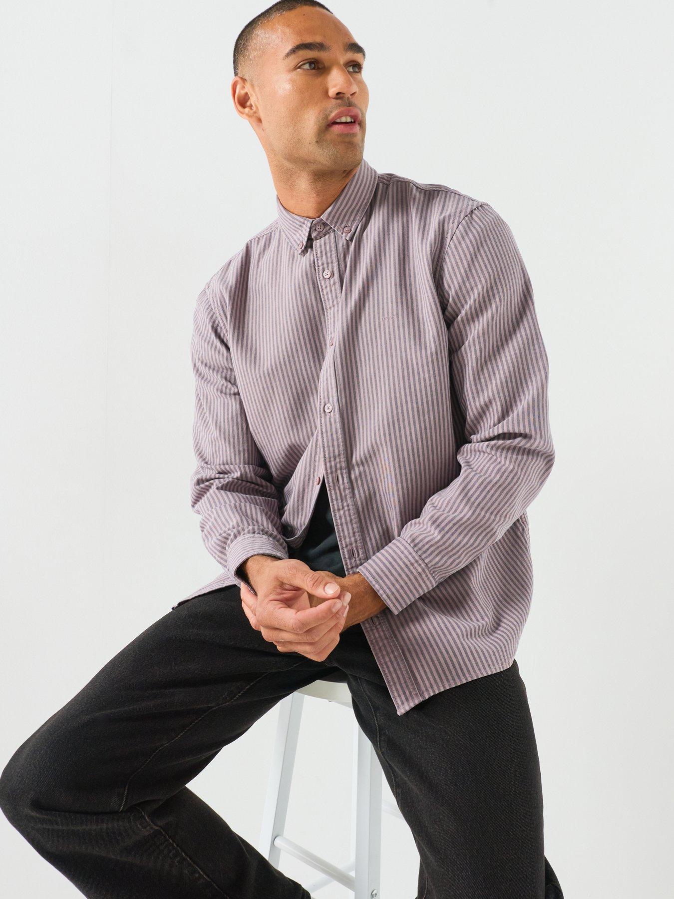 Levi's Authentic Button Down Striped Long Sleeve Shirt - Quail Garment Dye Stripe / Purple