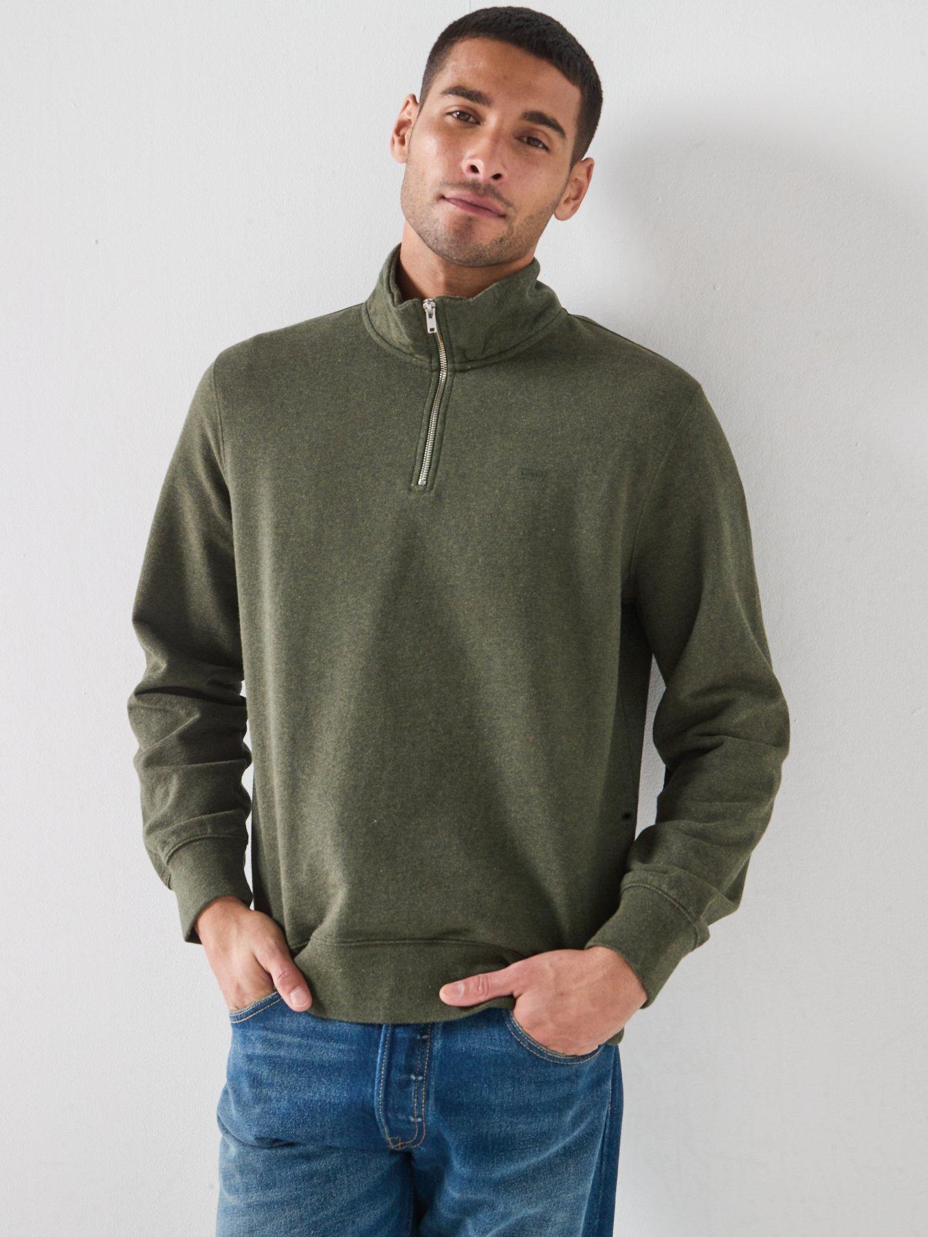 Levi's  Original Housemark Quarter Zip Pullover Green, Men's Size L - Image 2