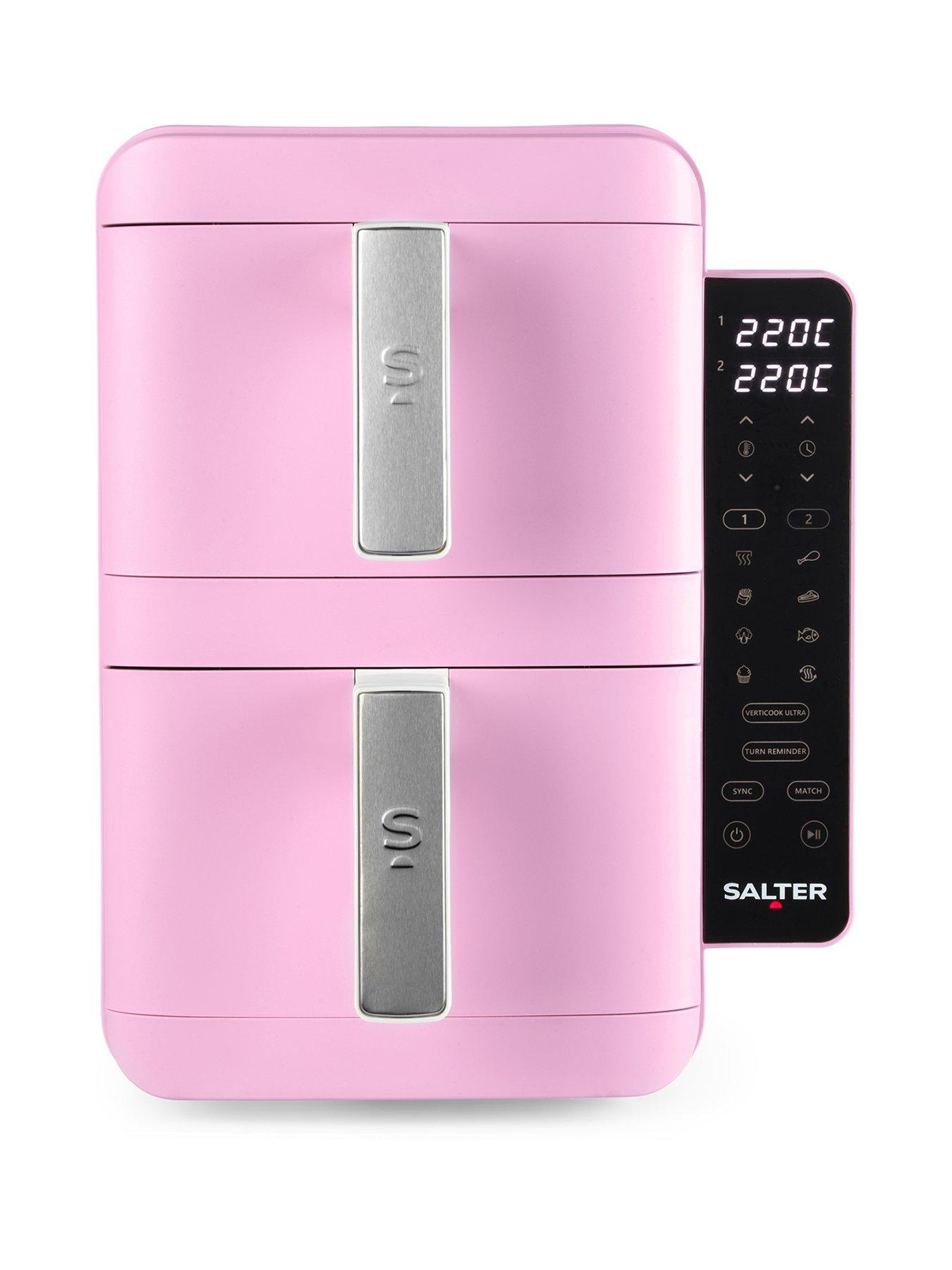 Image 1 of 6 of Salter Retro Verticook Ultra Dual Air Fryer - Pink