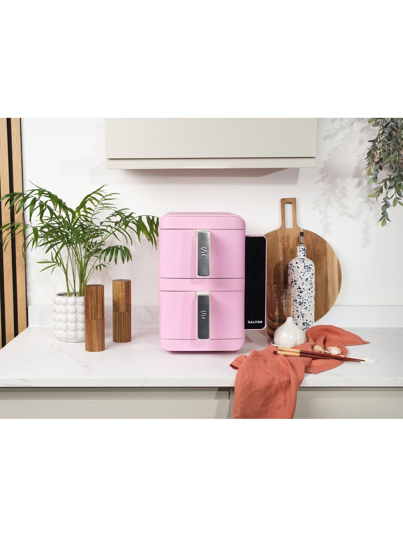 Image 2 of 6 of Salter Retro Verticook Ultra Dual Air Fryer - Pink