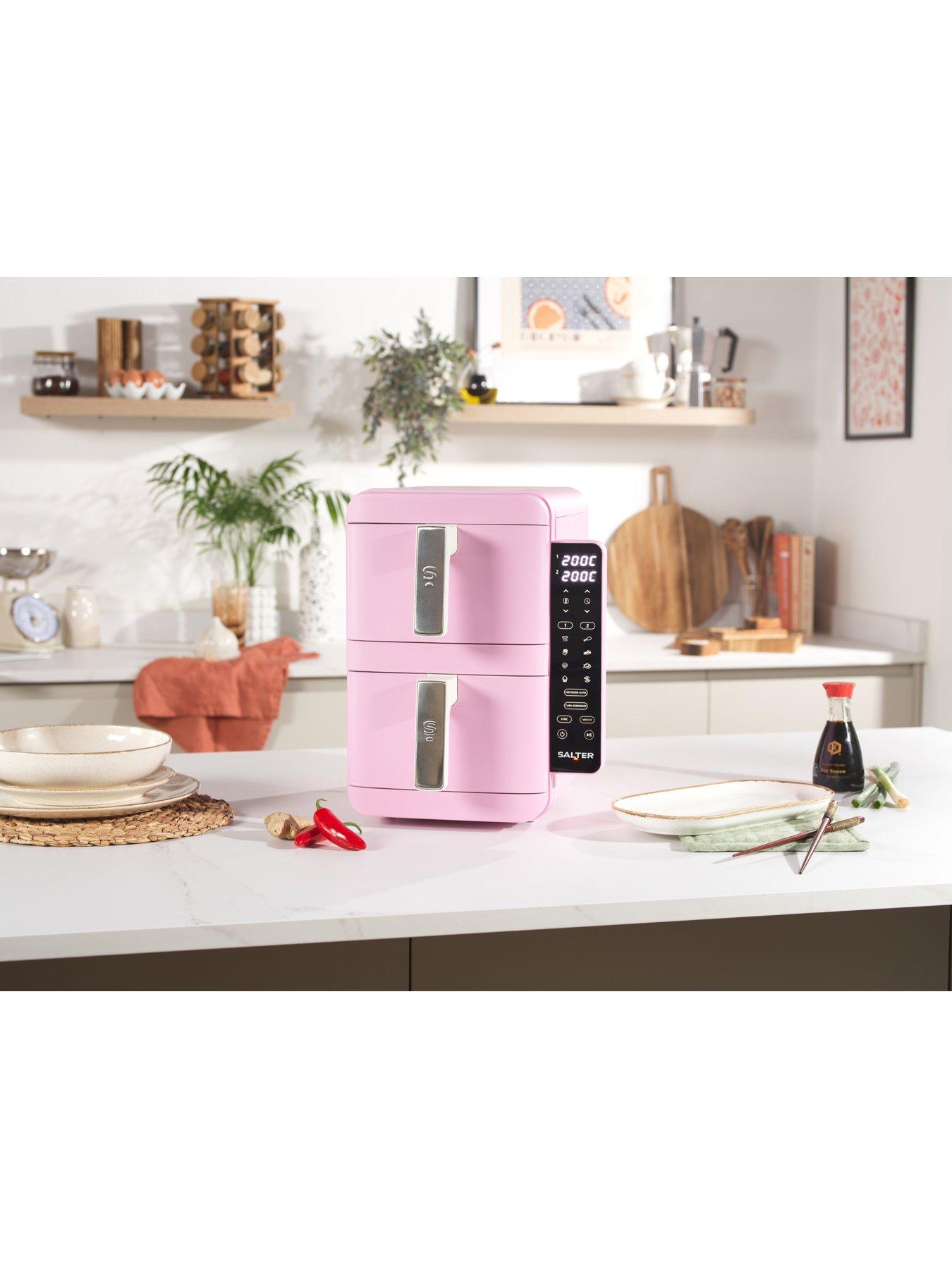 Image 3 of 6 of Salter Retro Verticook Ultra Dual Air Fryer - Pink