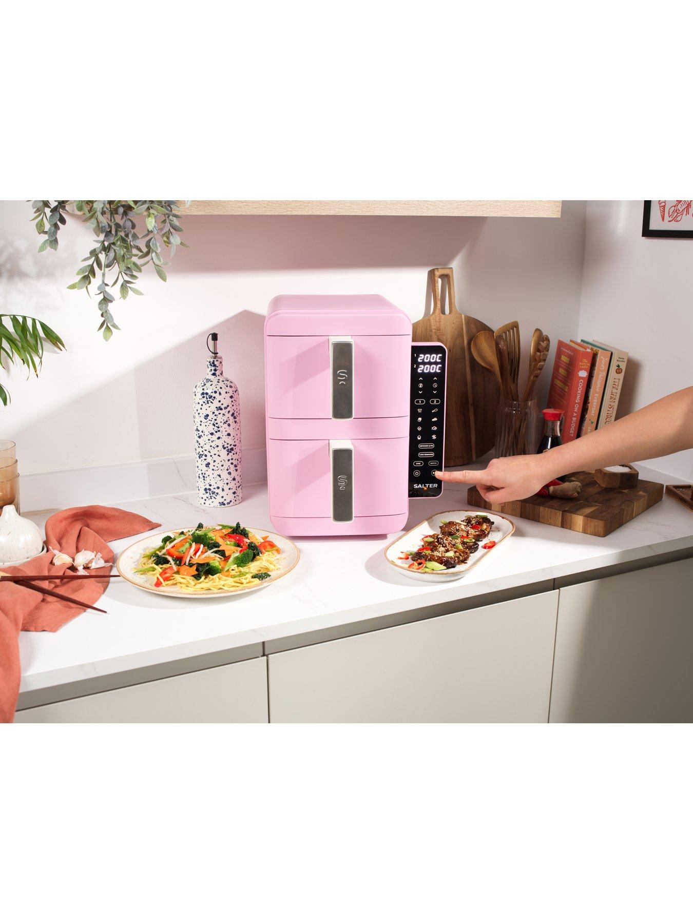 Image 4 of 6 of Salter Retro Verticook Ultra Dual Air Fryer - Pink