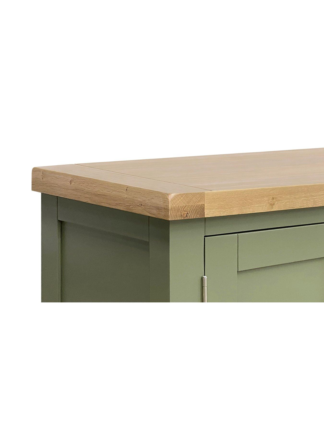 Image 6 of 6 of The Very Collection Hamilton Ready Assembled 2 Door TV Unit - fits up to 55 inch TV - contains Solid Wood - Green/Oak
