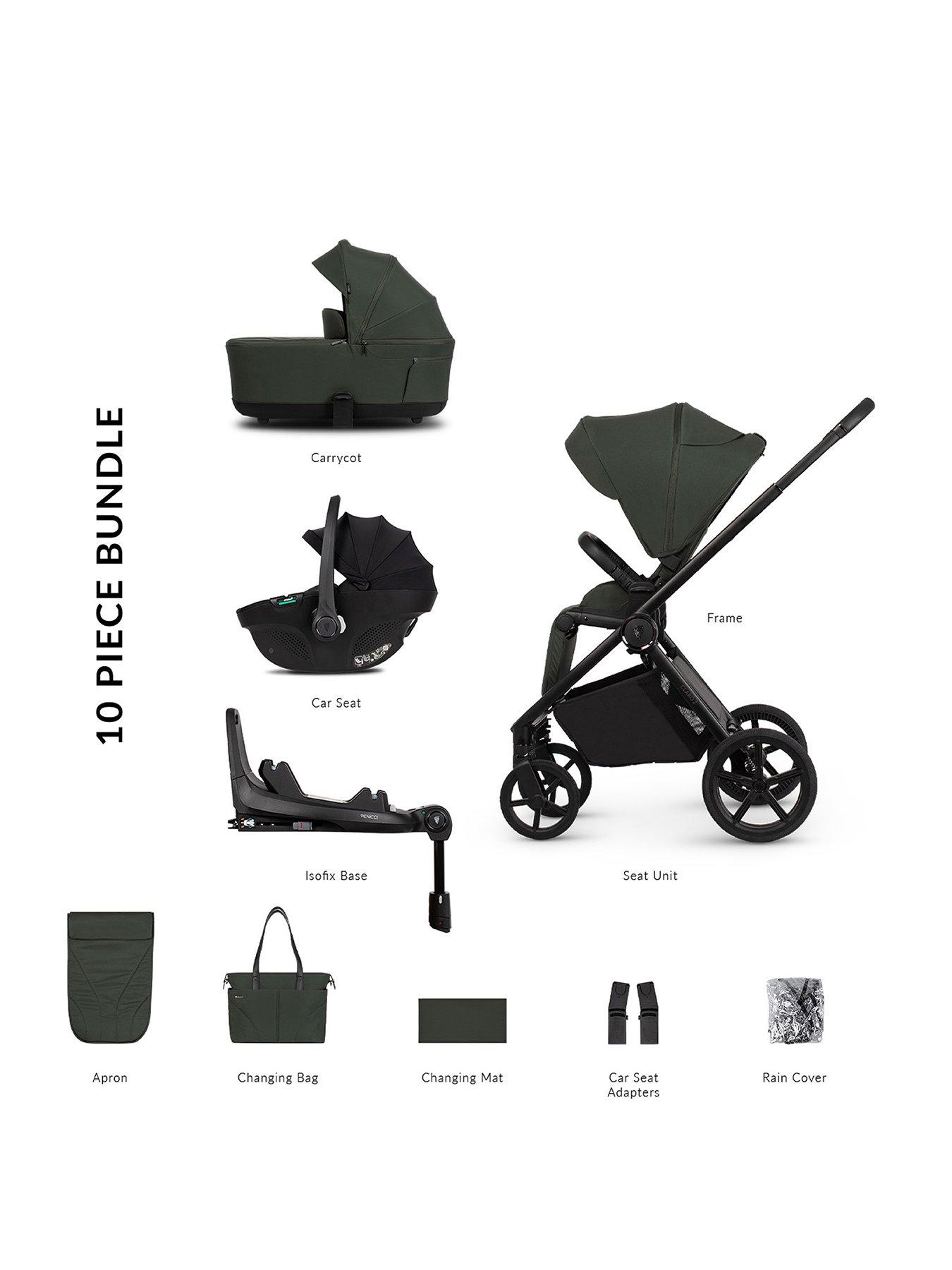 Image 1 of 7 of Venicci Claro 2 - 4in1 Pushchair Bundle Tiago Black Car Seat and 360 Base - Forest