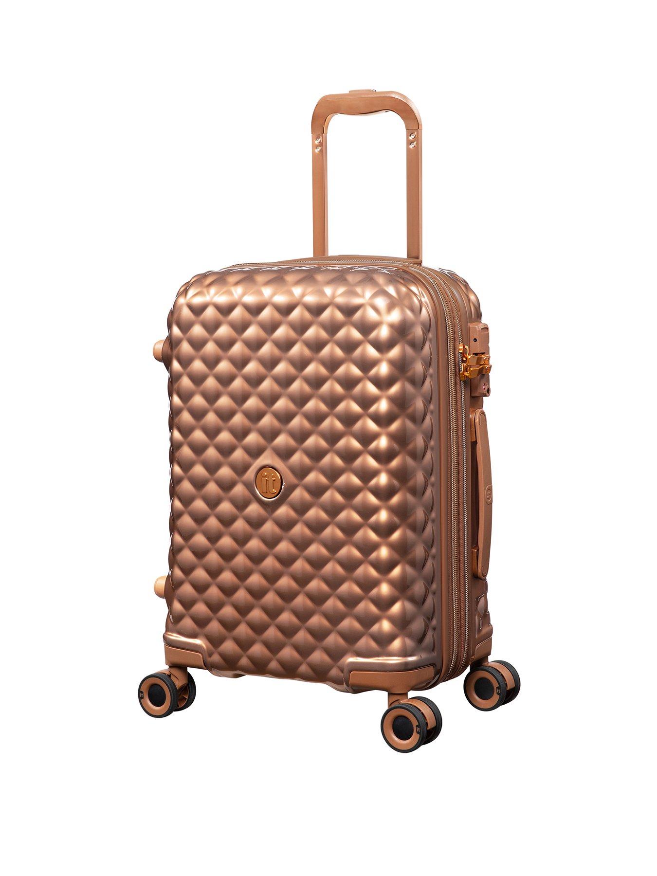It Luggage Glitzt Metallic Copper Cabin Suitcase