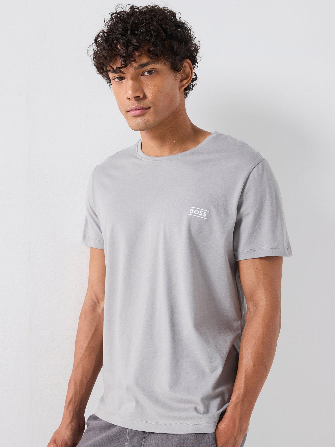 BOSS Regular Fit Logo Detail T-Shirt, Light Grey, Size Xl, Men