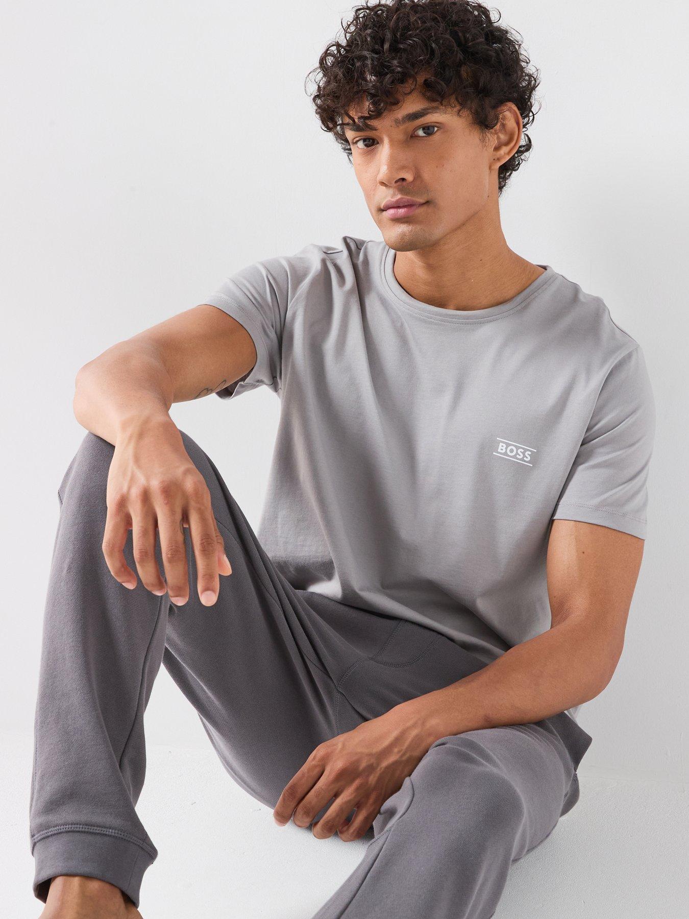 Image 4 of 6 of BOSS Regular Fit Logo Detail T-Shirt - Light Grey