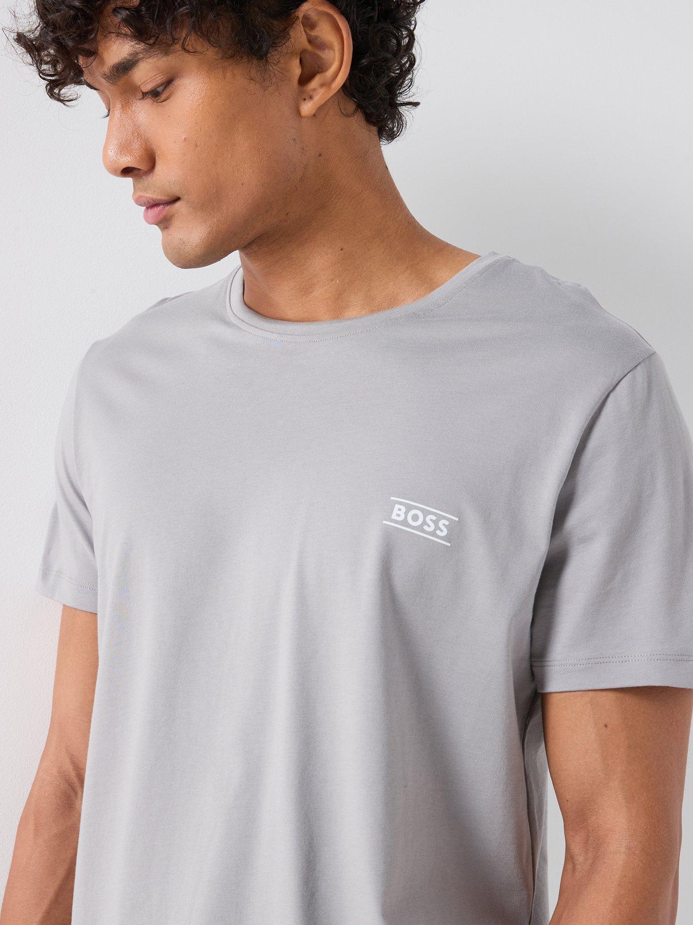 Image 5 of 6 of BOSS Regular Fit Logo Detail T-Shirt - Light Grey