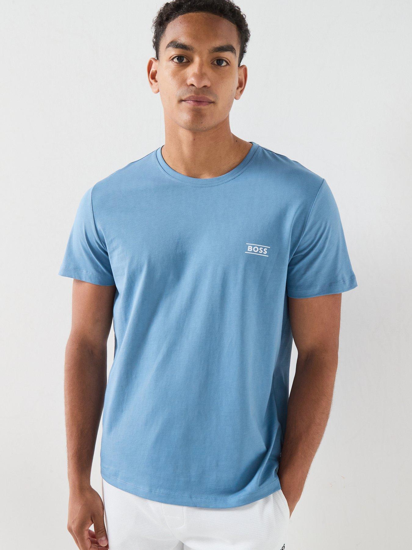 BOSS Bodywear Tn365 Regular Fit Logo Lounge T-Shirt, Light Blue, Size 2Xl, Men