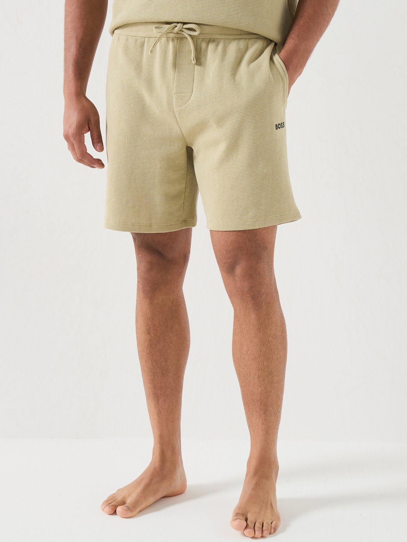 BOSS Waffle Loungewear Shorts, Light Green, Size 2Xl, Men