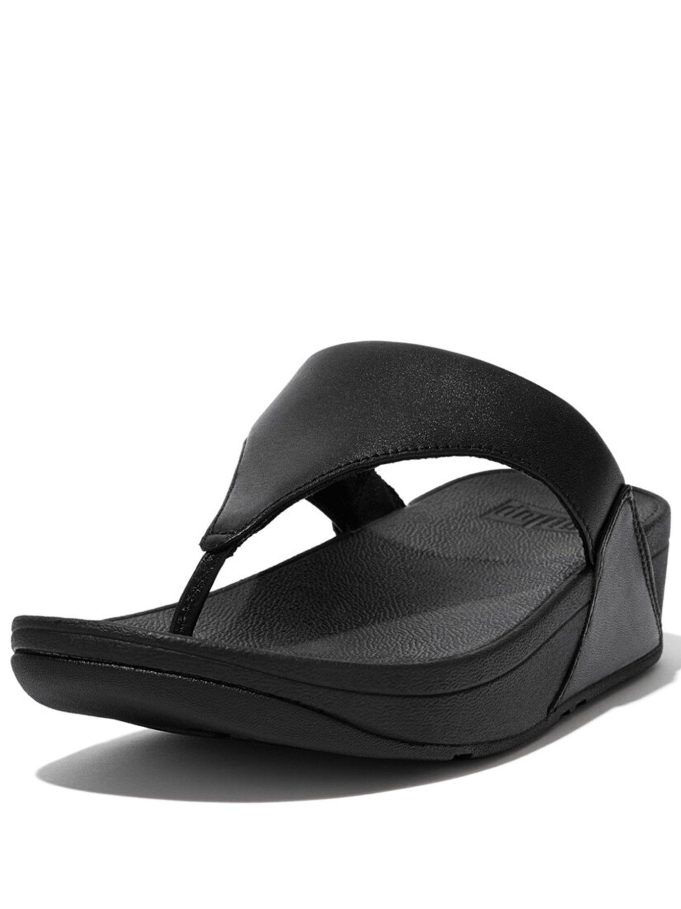 FitFlop Lulu Leather Toepost - Sandals Black